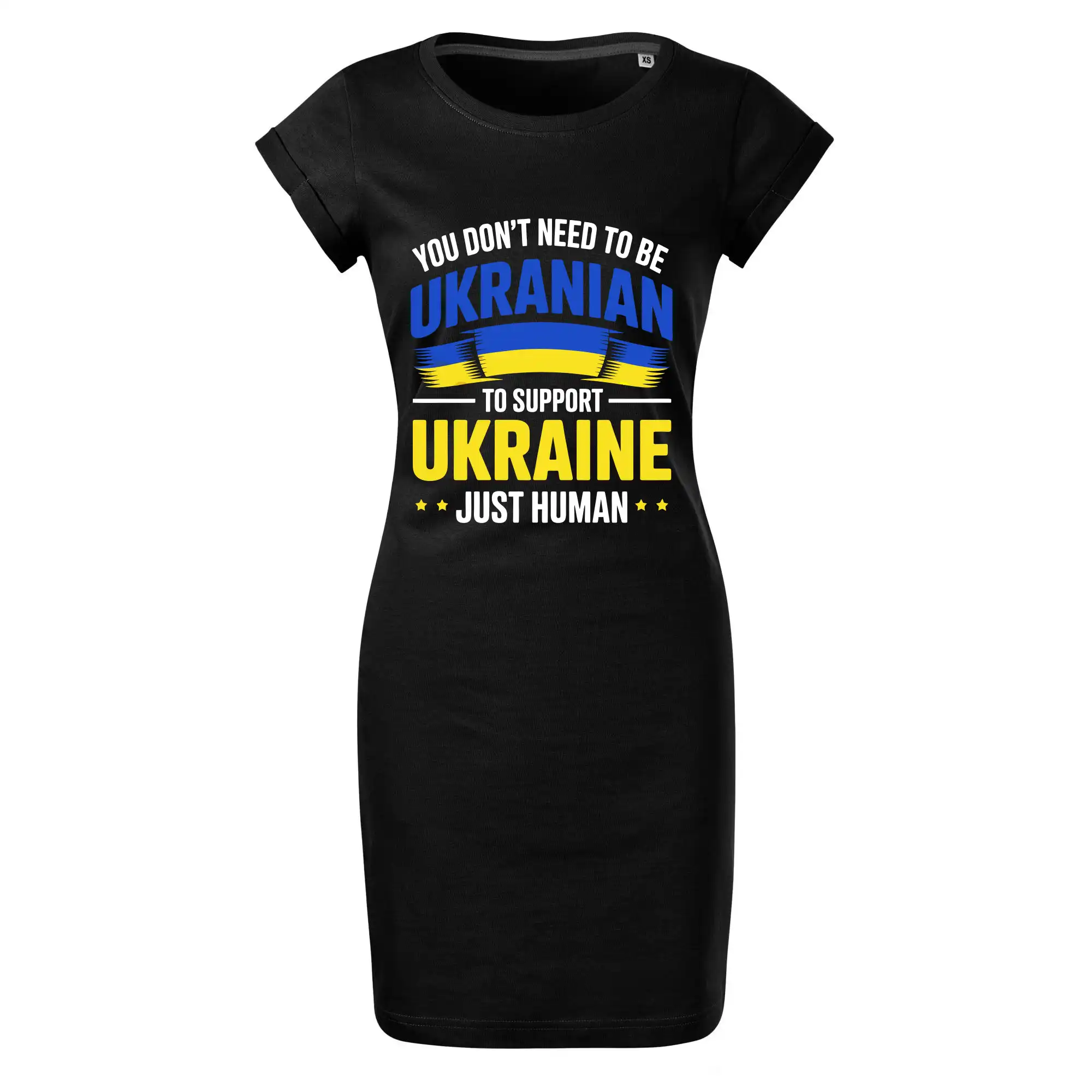 Tričká s vlajkou ukrajiny - You don't need to be Ukrainian to support Ukraine just human - Tričko Šaty FREEDOM