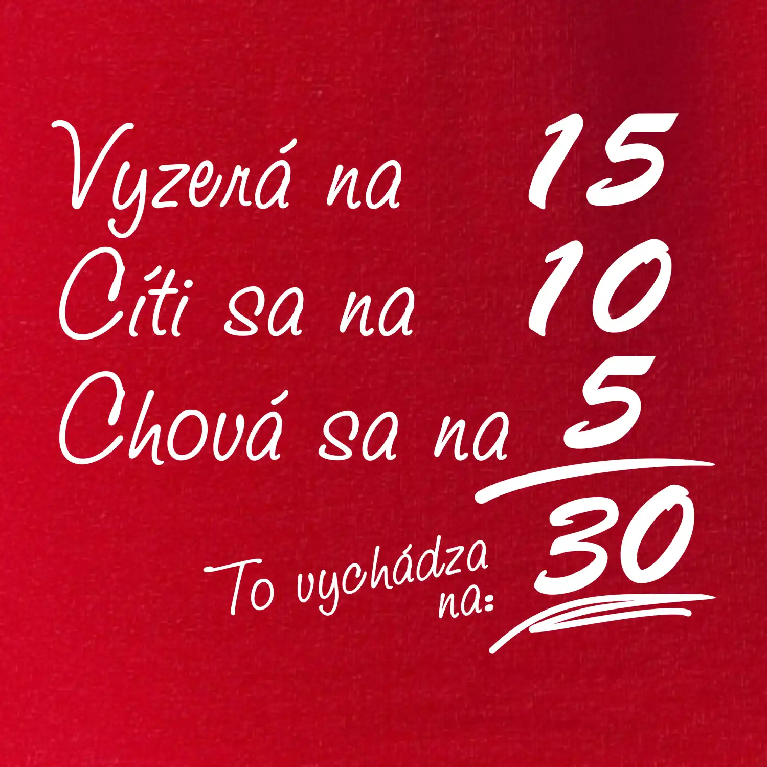 Vyzerá, cíti sa, chová sa - 30 rokov