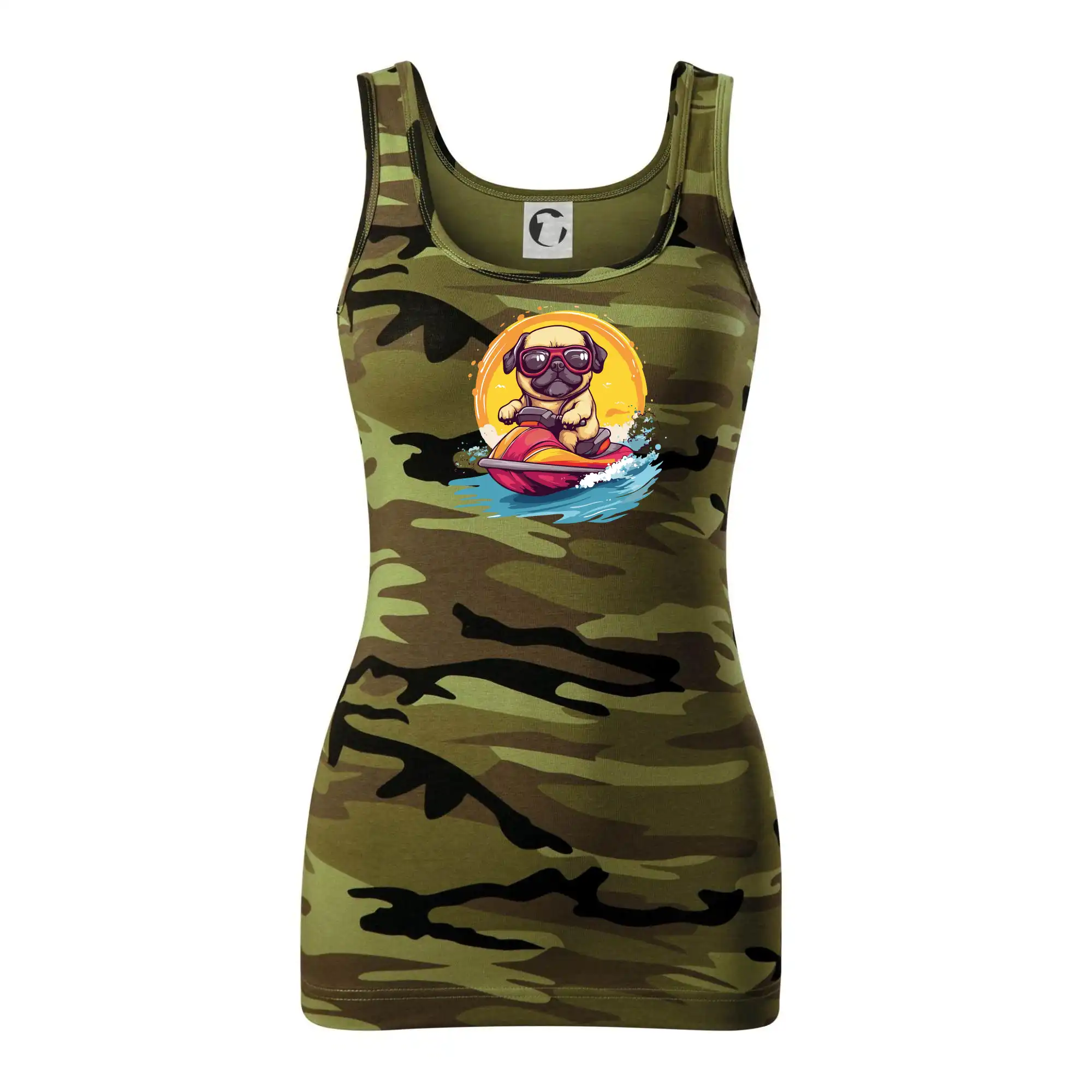 Mops na vodním skútru