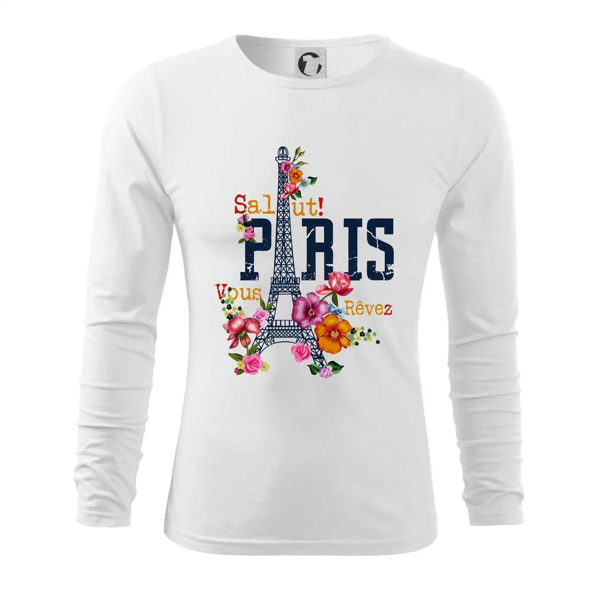 Tričká Francúzsko - Paris salut vous revez - Tričko s dlhým rukávom FIT-T long sleeve