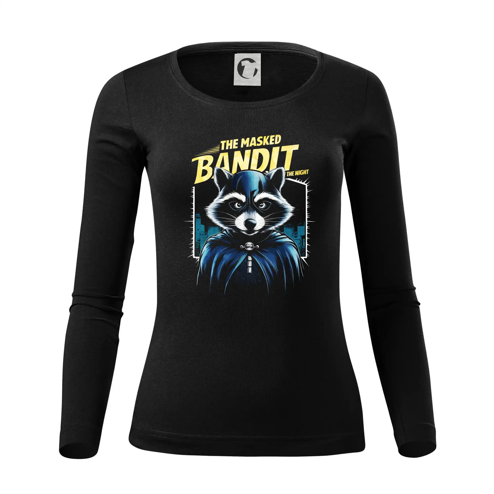 Tričká so zvieratami - Mýval v plášti masked bandit - Dámske tričko FIT-T LS - zužené