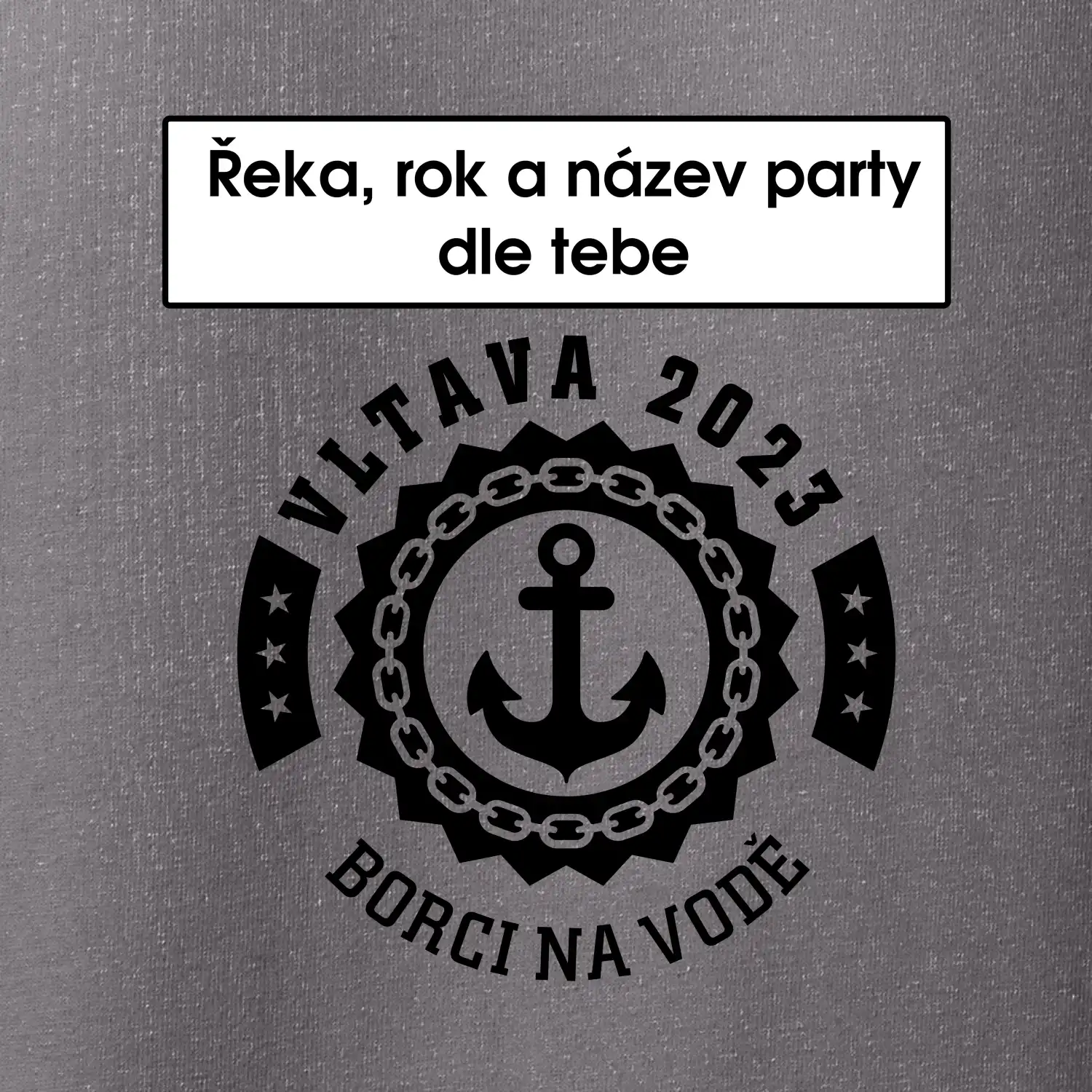 Na vodu - kotva (vlastní nápis)