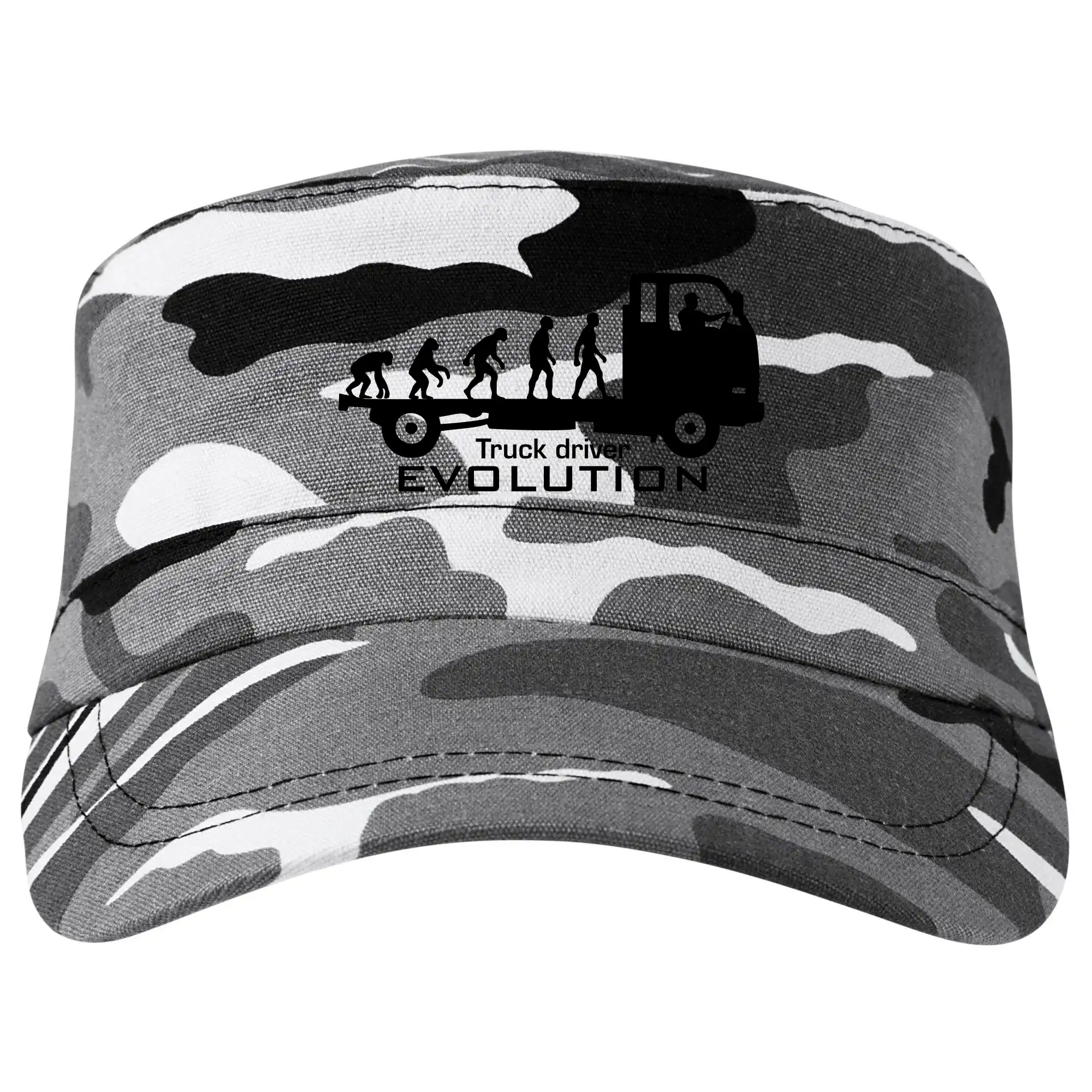 Tričká s kamionmi a nákladiakmi - Truck driver evolution - Šiltovka CAMO