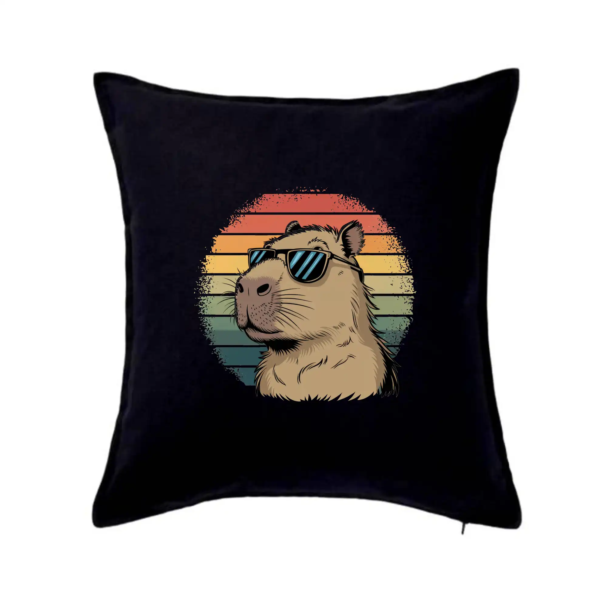 Tričká so zvieratami - Capybara v okuliaroch - Vankúš 50x50