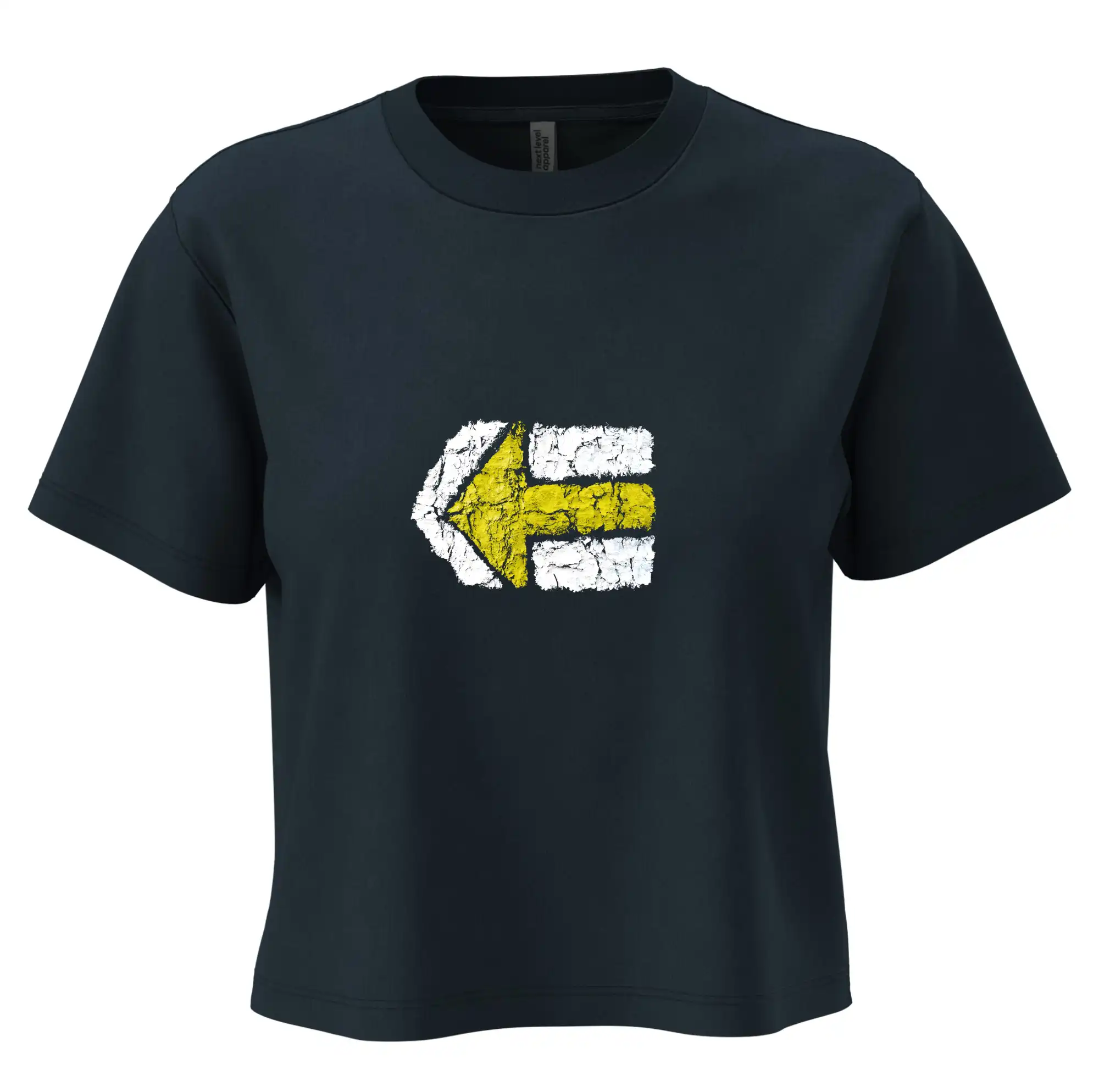 Trička na kempovanie - Párová turistická značka žlutá - Boxy cropped tričko OVERSIZE