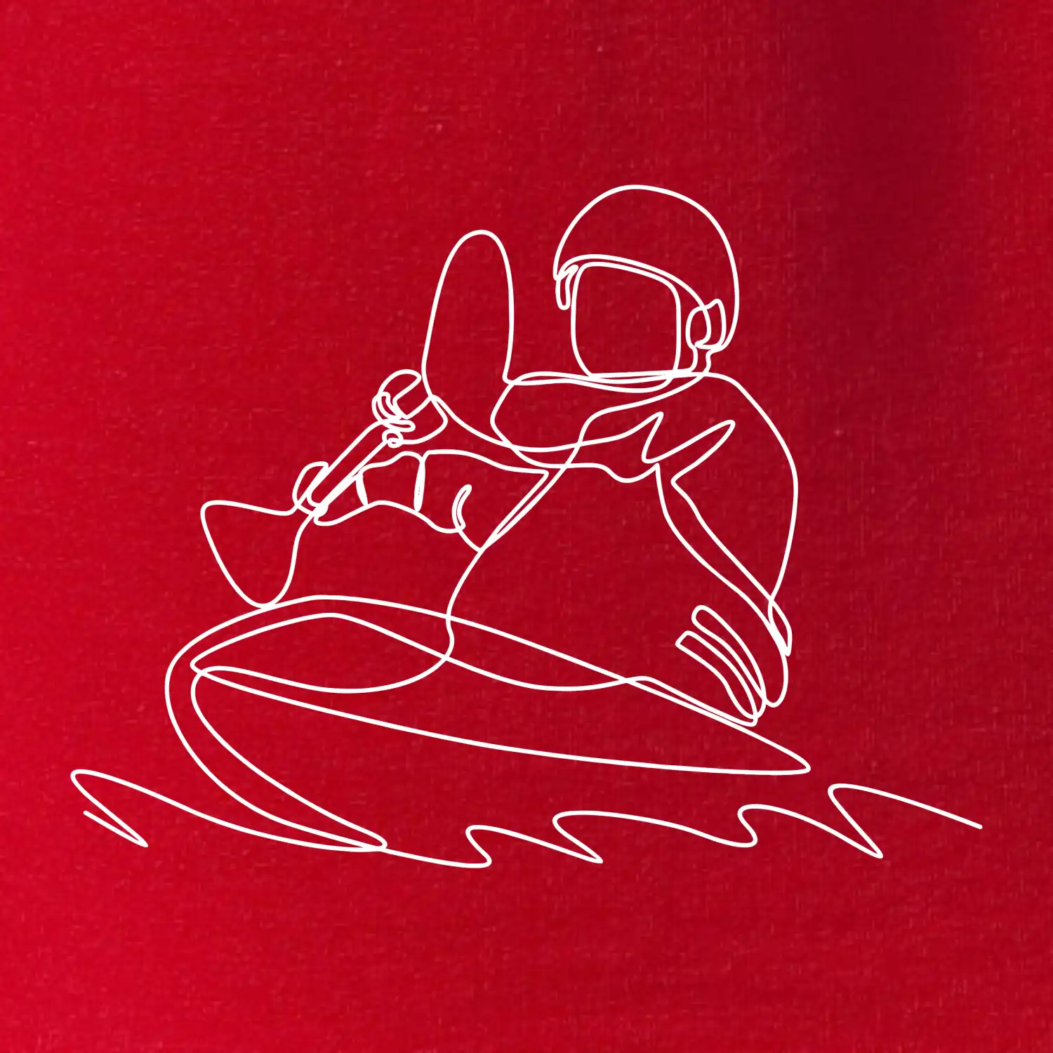 Kajak na vodě jedním tahem