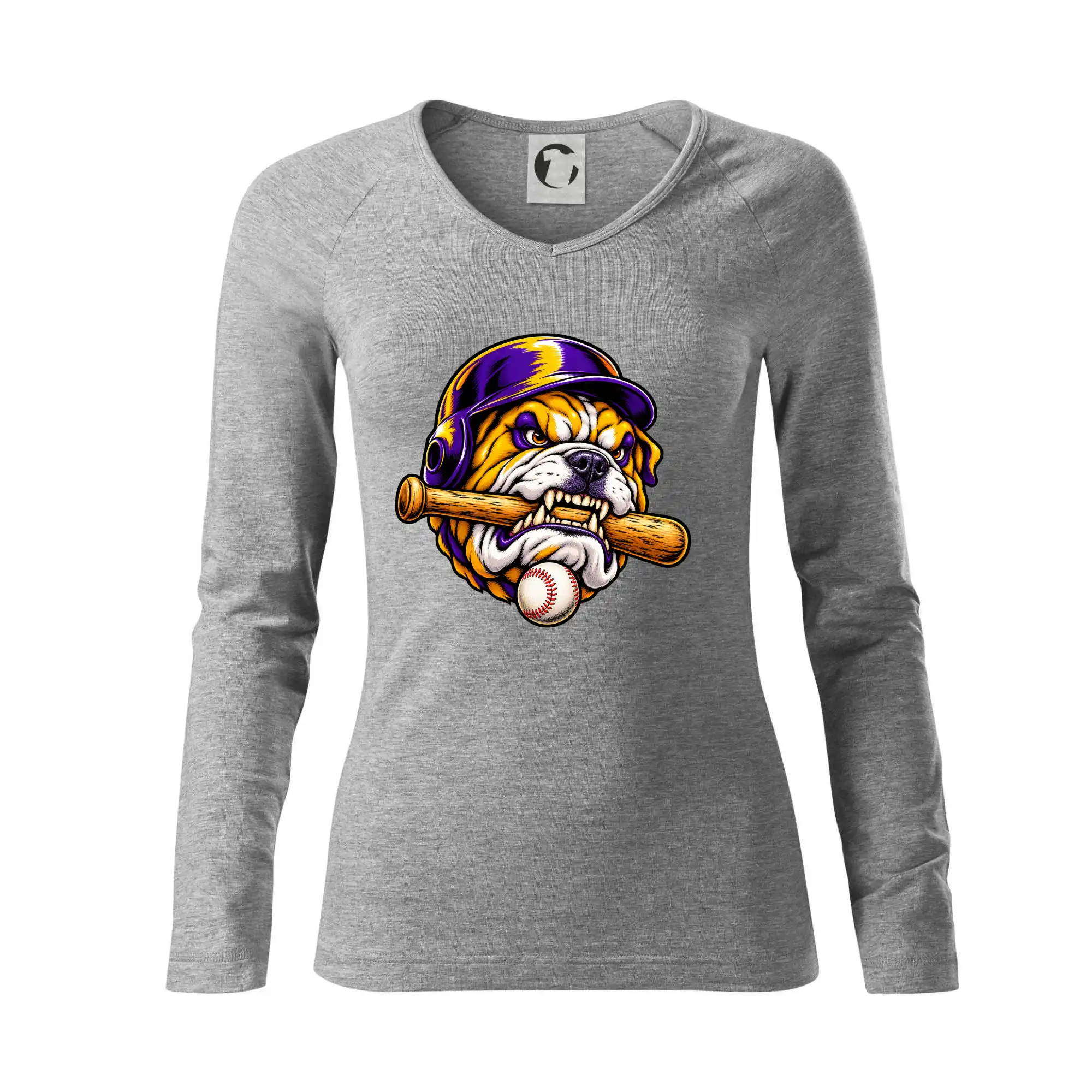 Baseballový buldok s pálkou