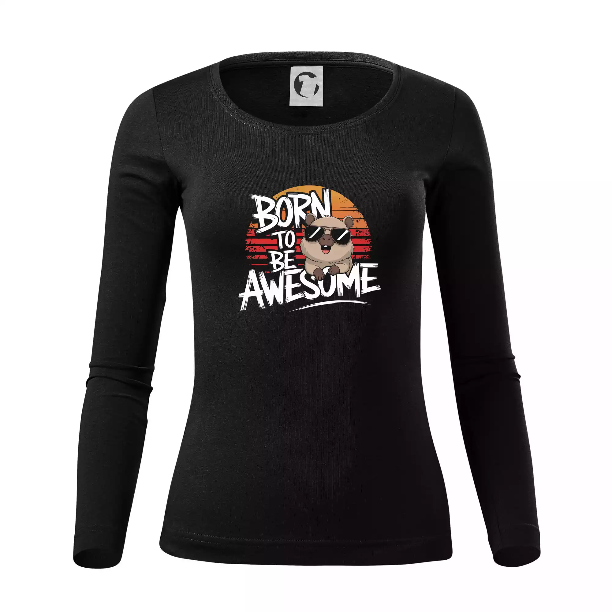 Capybara born be awesome nápis uprostřed