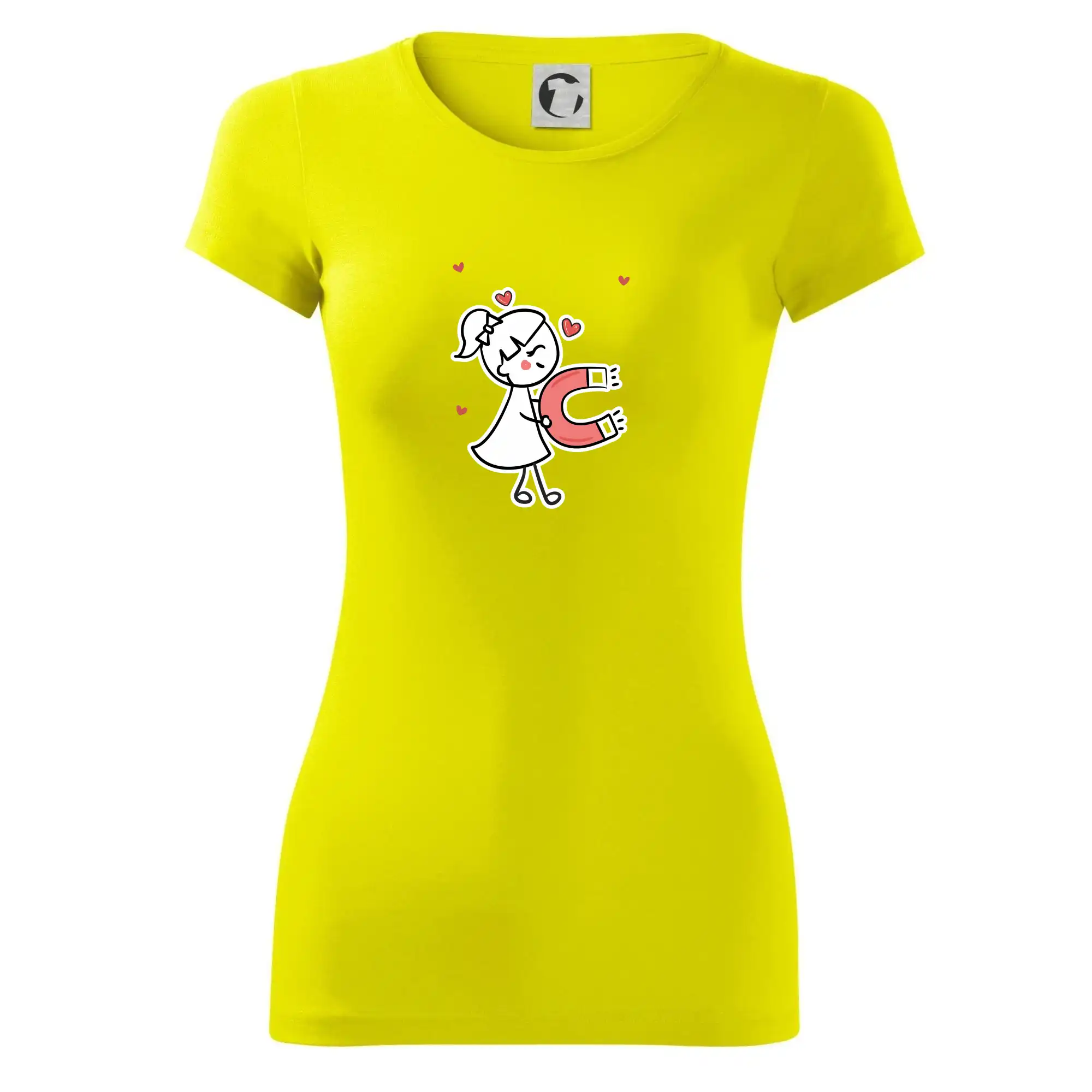 Tričká pre zamilovaných - Párový motív - panáčik a magnet - Dámske tričko Glance - Priliehavejší strih