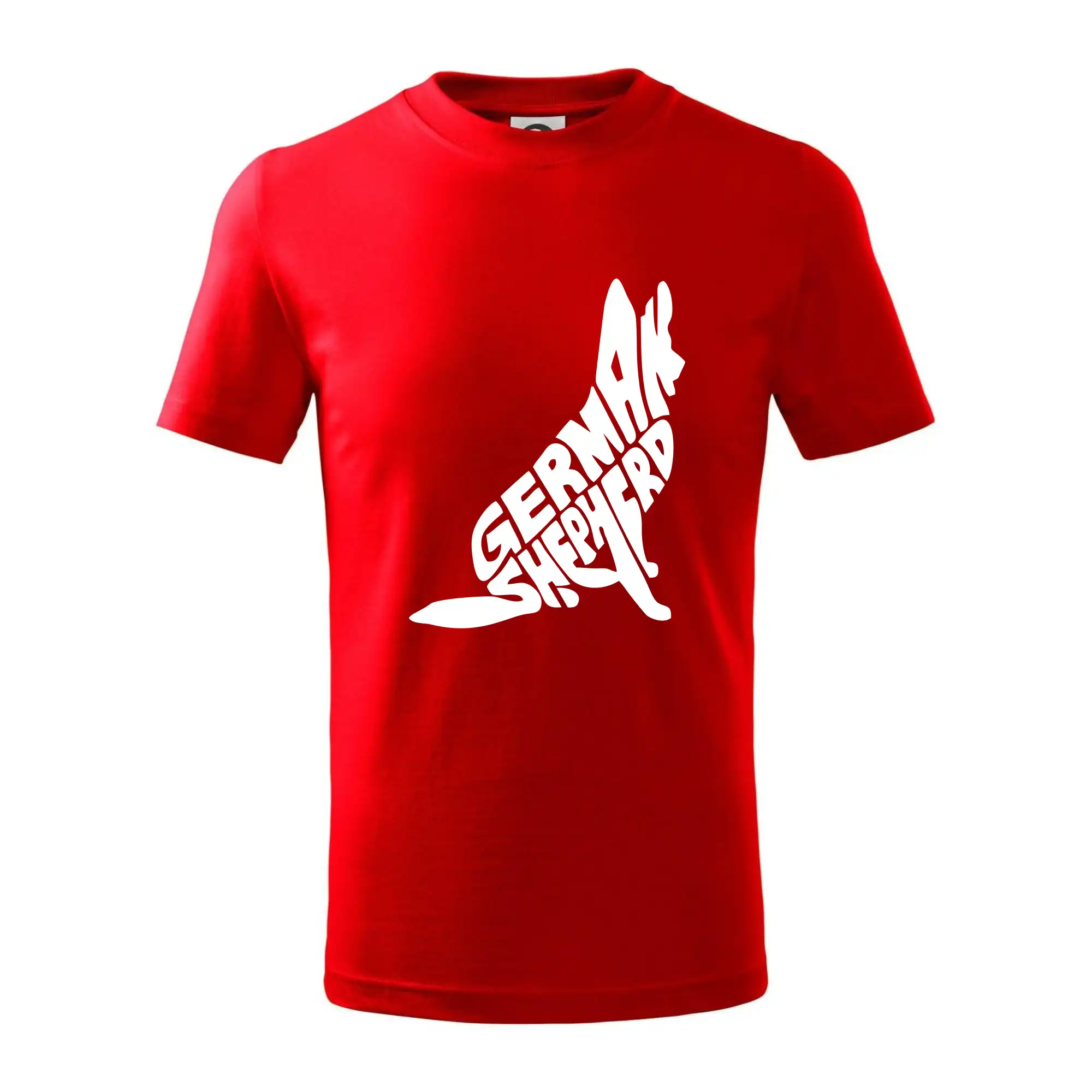 Německý ovčák sedící napis