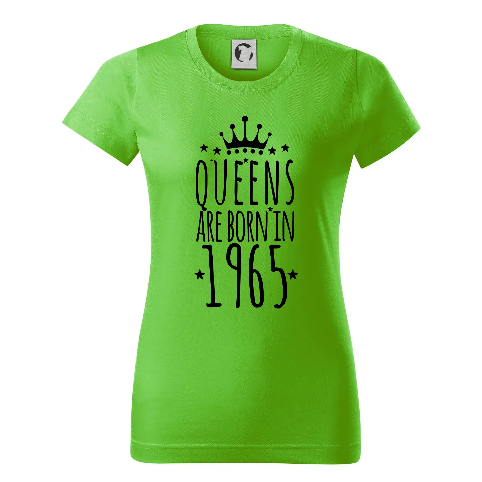 Tričká k narodeninám - Queens are born in 1965 - Dámske tričko basic - ľahko voľnejšie a dlhšie