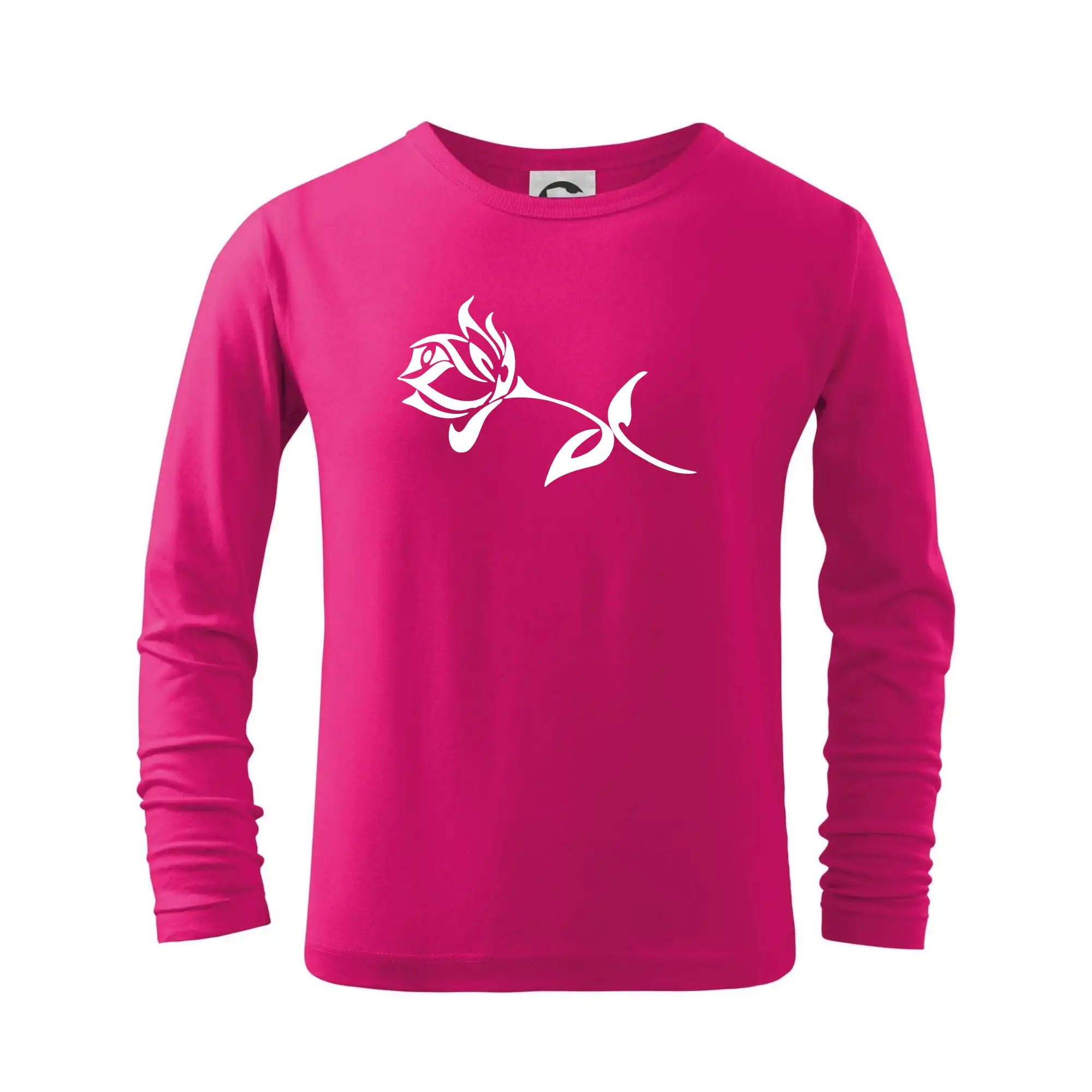 Tričká s kvetinami - Ruže obrys - Tričko detské Long Sleeve