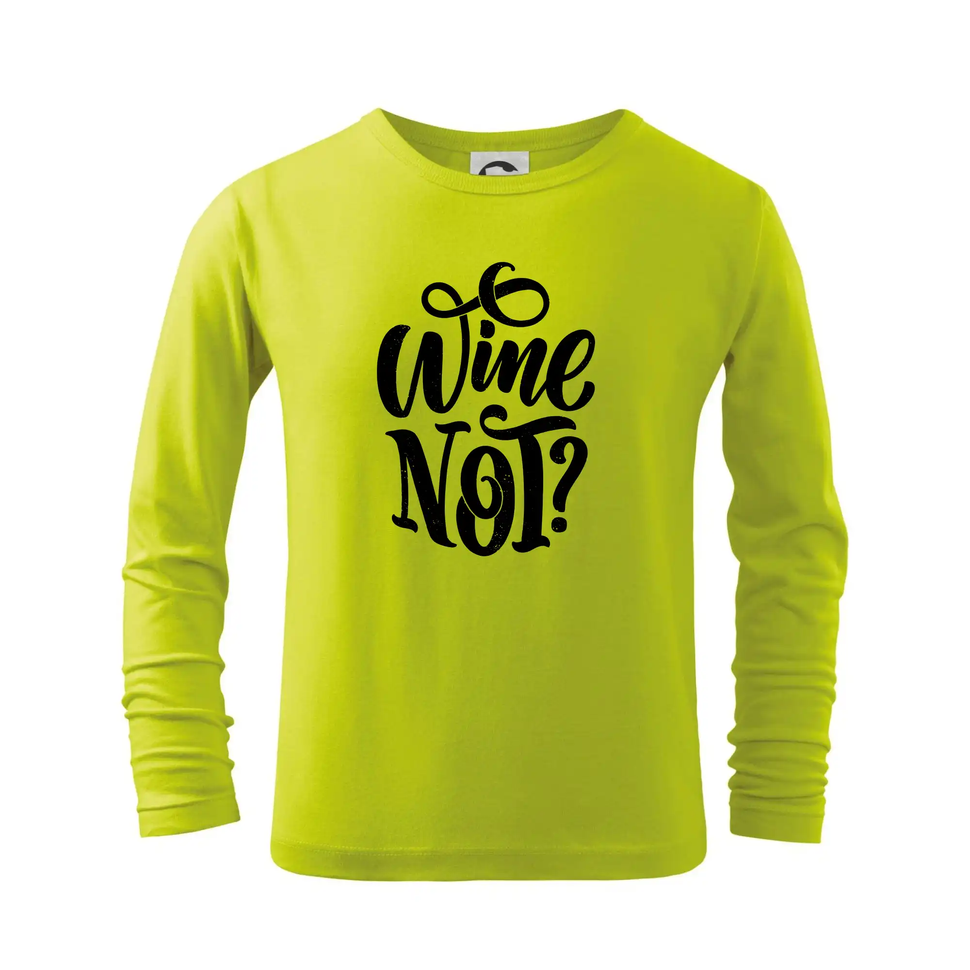 Vtipná tričká s tematikou vína - Wine not - čierna - Tričko detské Long Sleeve