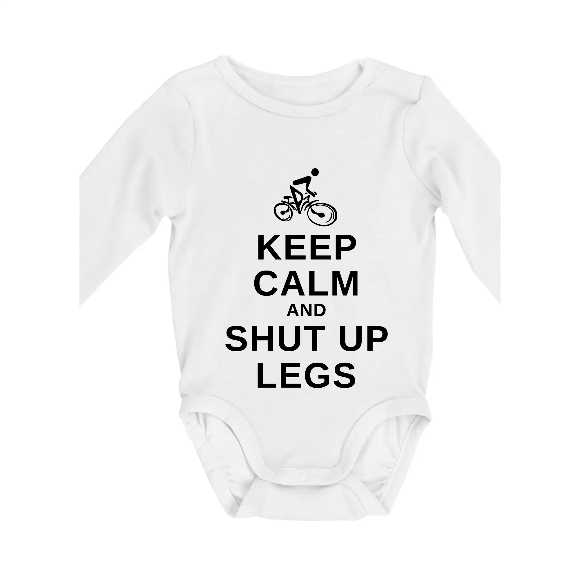 Tričko ako darček pre cyklistu - Keep calm and shut your legs - Body dojčenské s dlhým rukávom