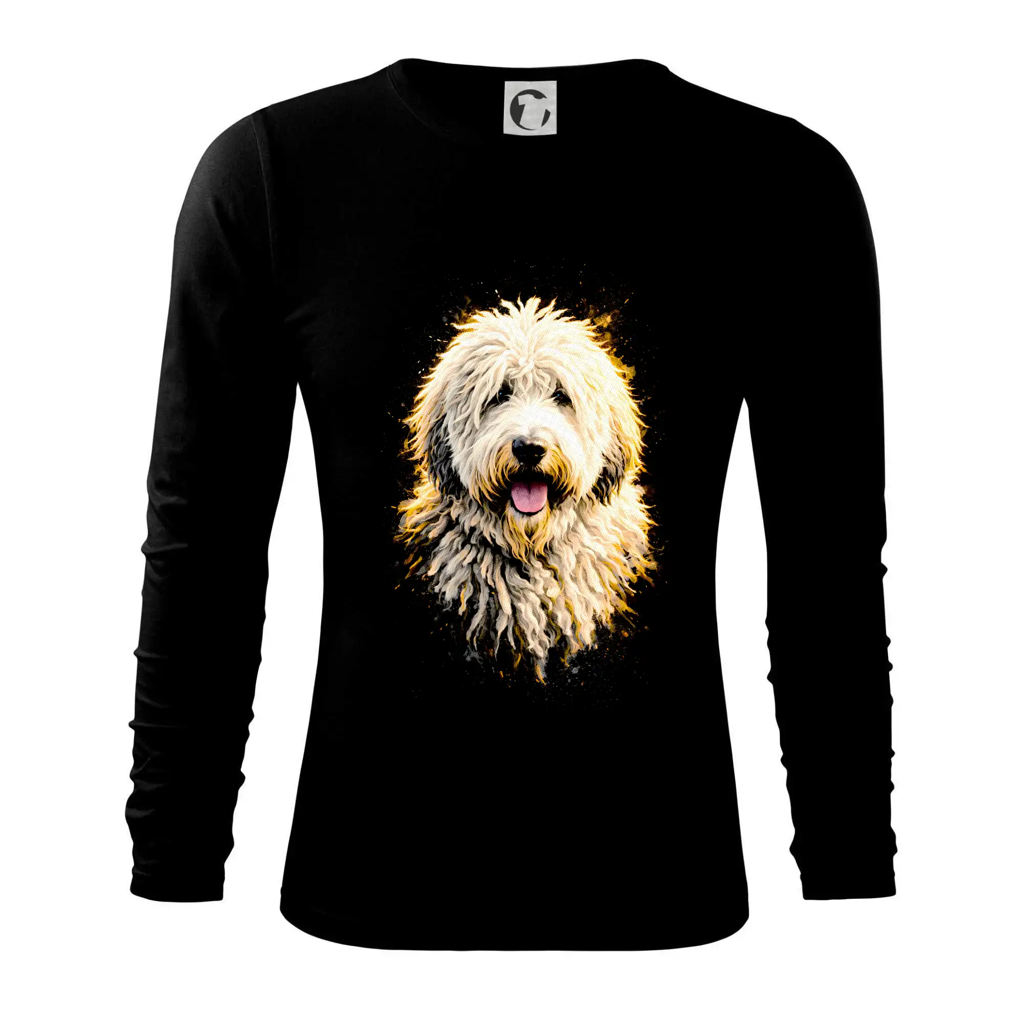 Ostatné psie plemená - Obrázok poltón komondor hlava - Tričko s dlhým rukávom FIT-T long sleeve