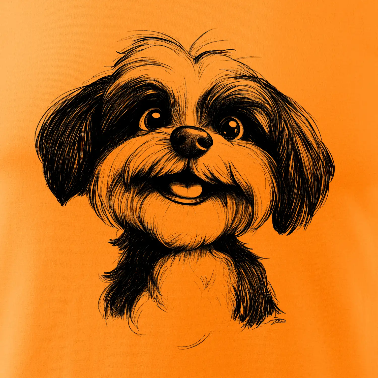 Lhasa Apso karikatura hlava