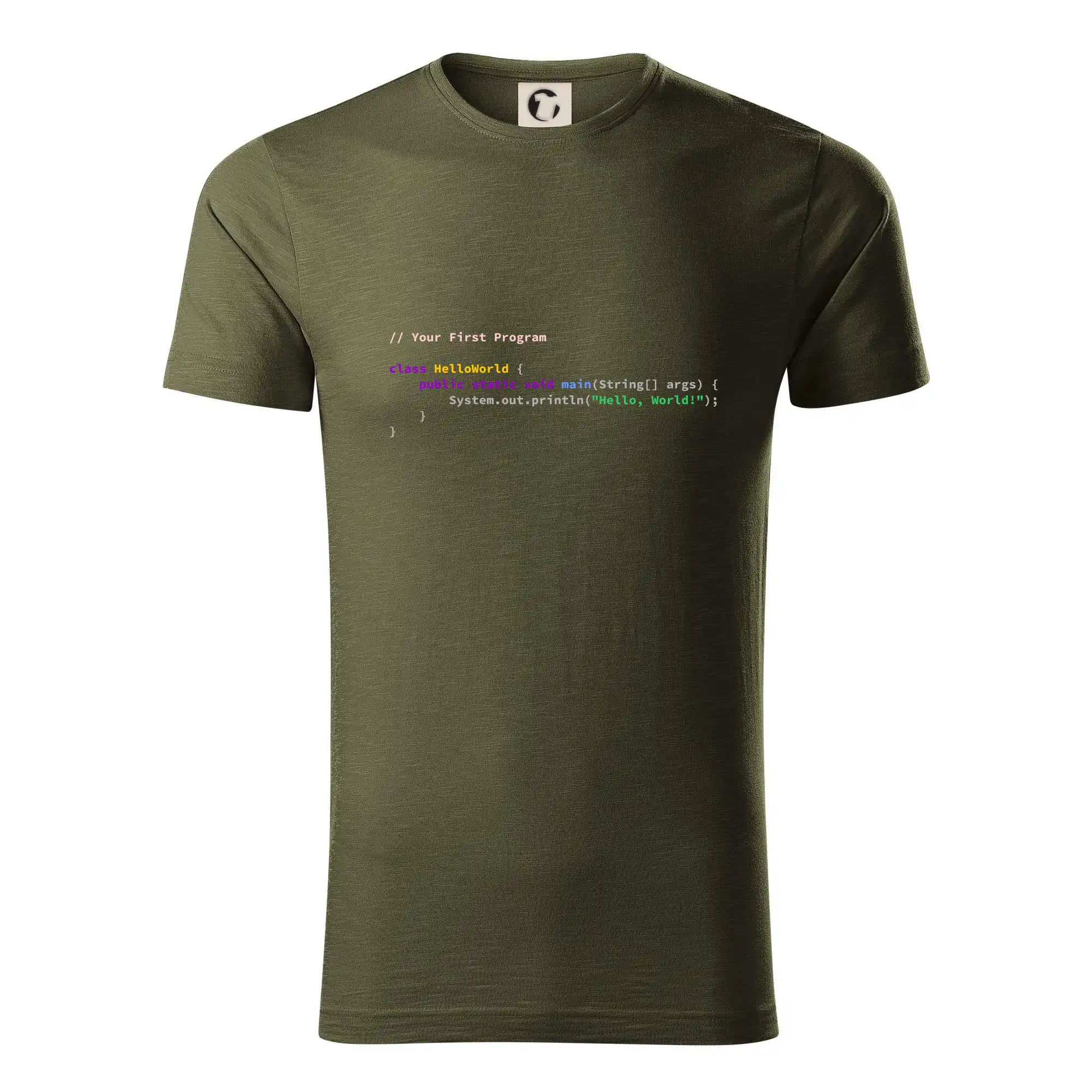 Tričká pre ajťákov - Hello world Java - Tričko z organickej bavlny