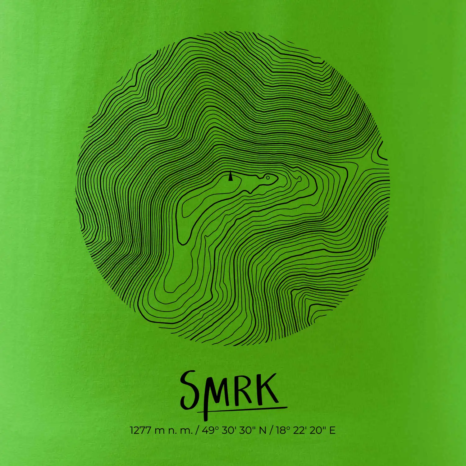 Smrk - vrstevnice v kruhu