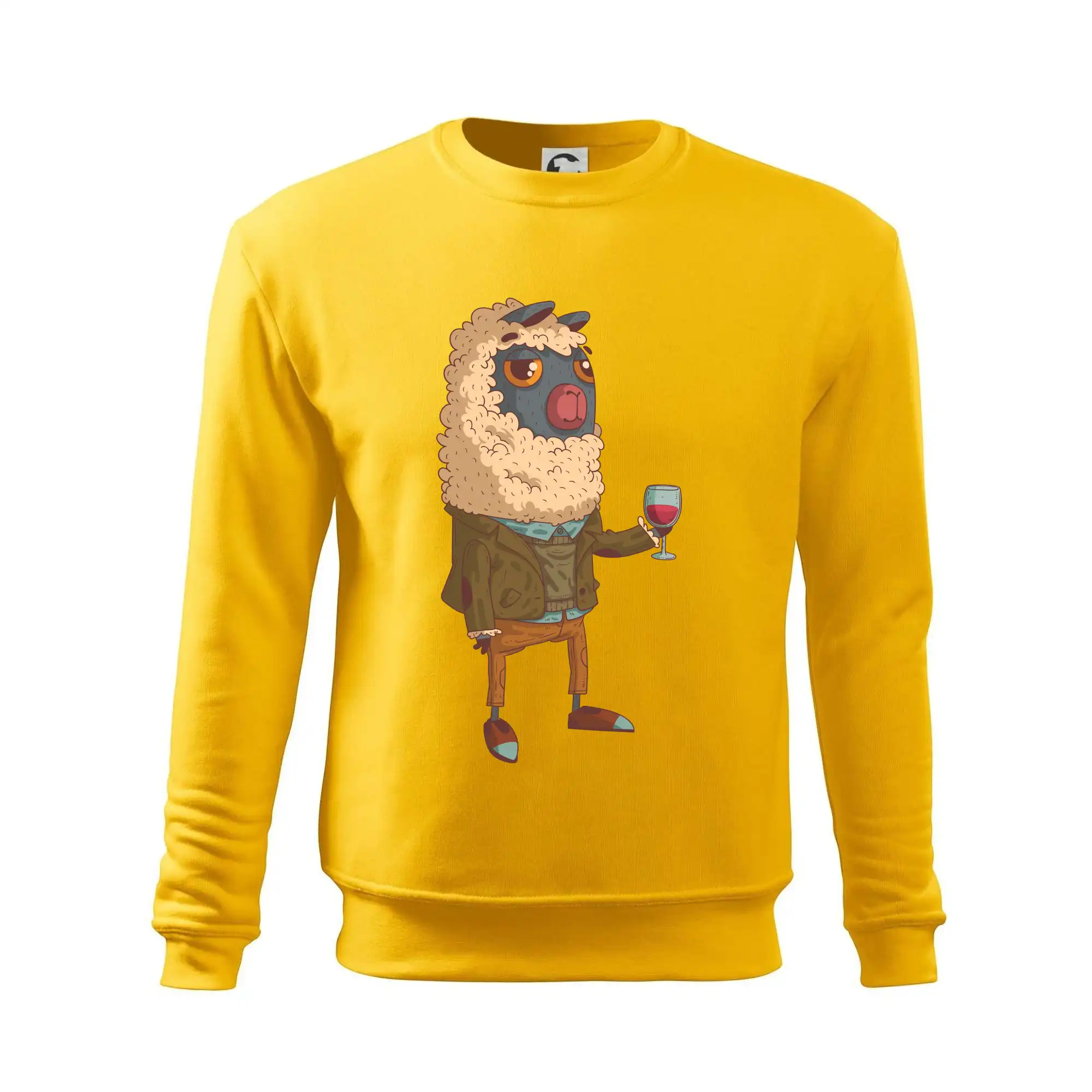 Alpaka s vínem muž