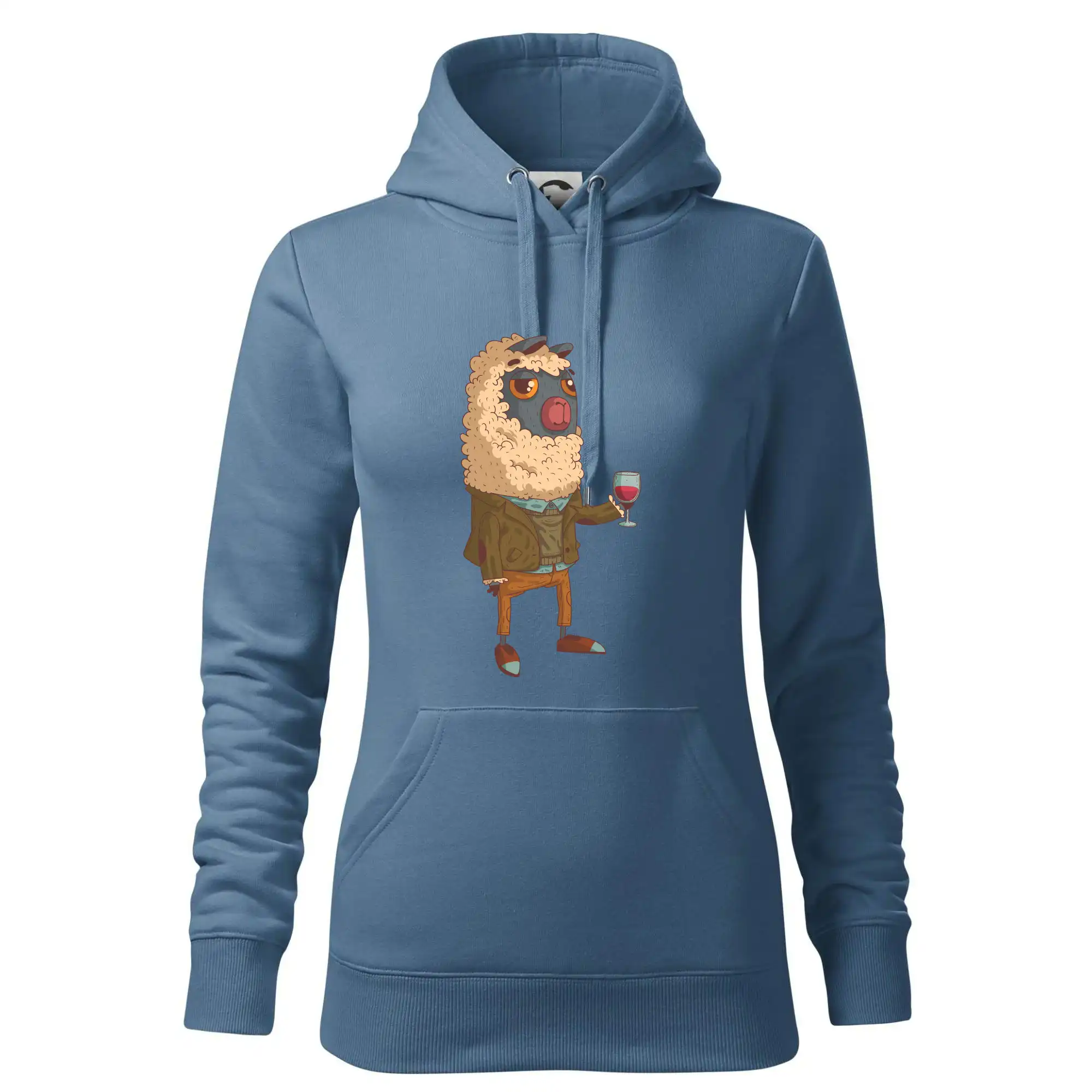 Alpaka s vínem muž