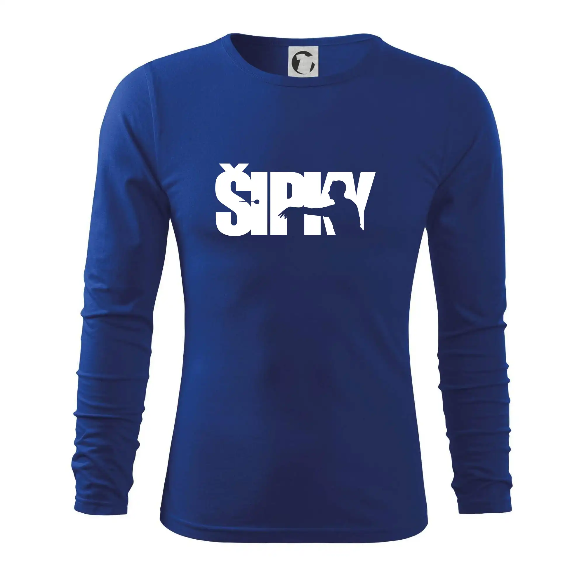 Šipky - nápis se šipkařem