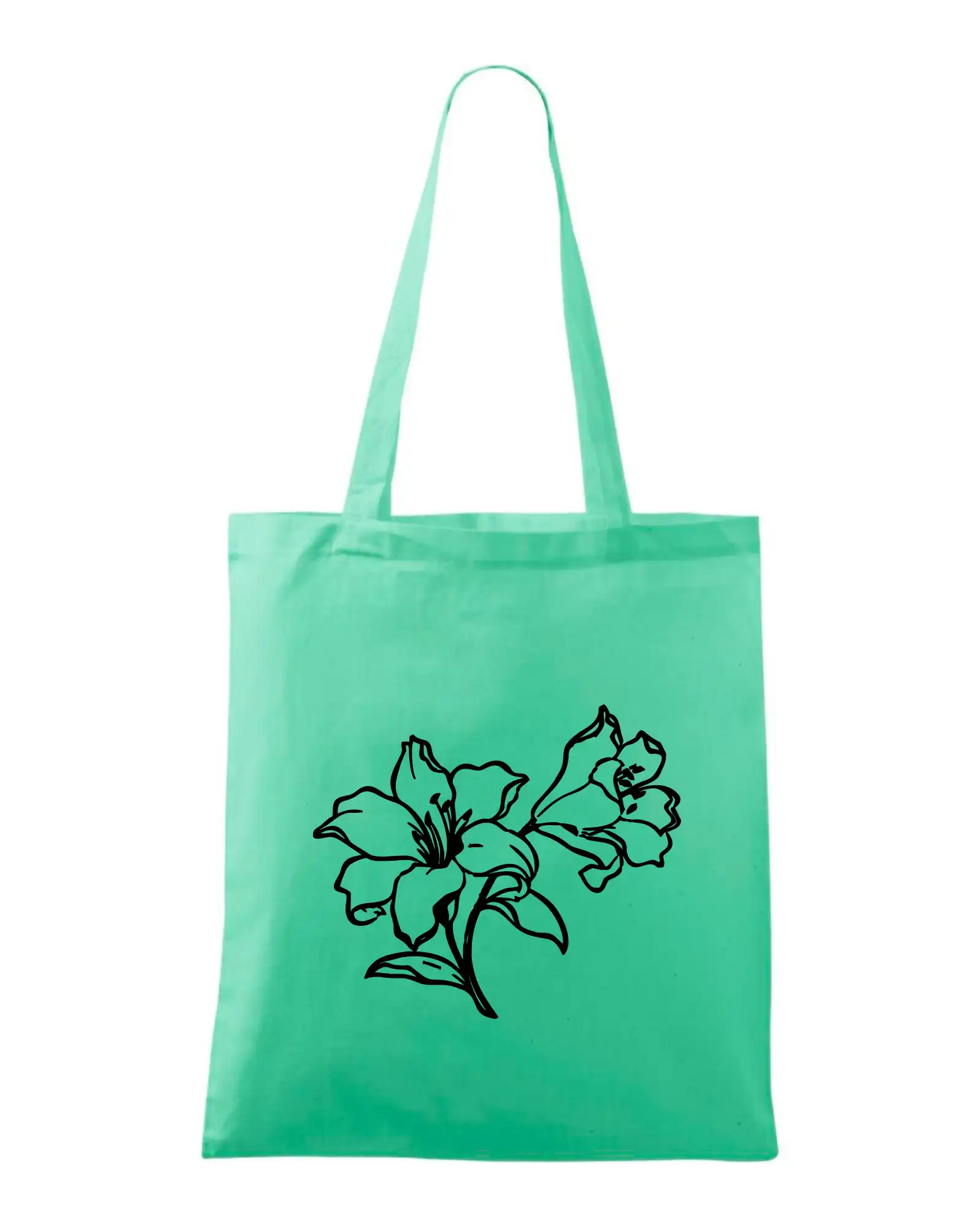 Tričká s kvetinami - Ľalia čiernobiela - Taška bavlnená