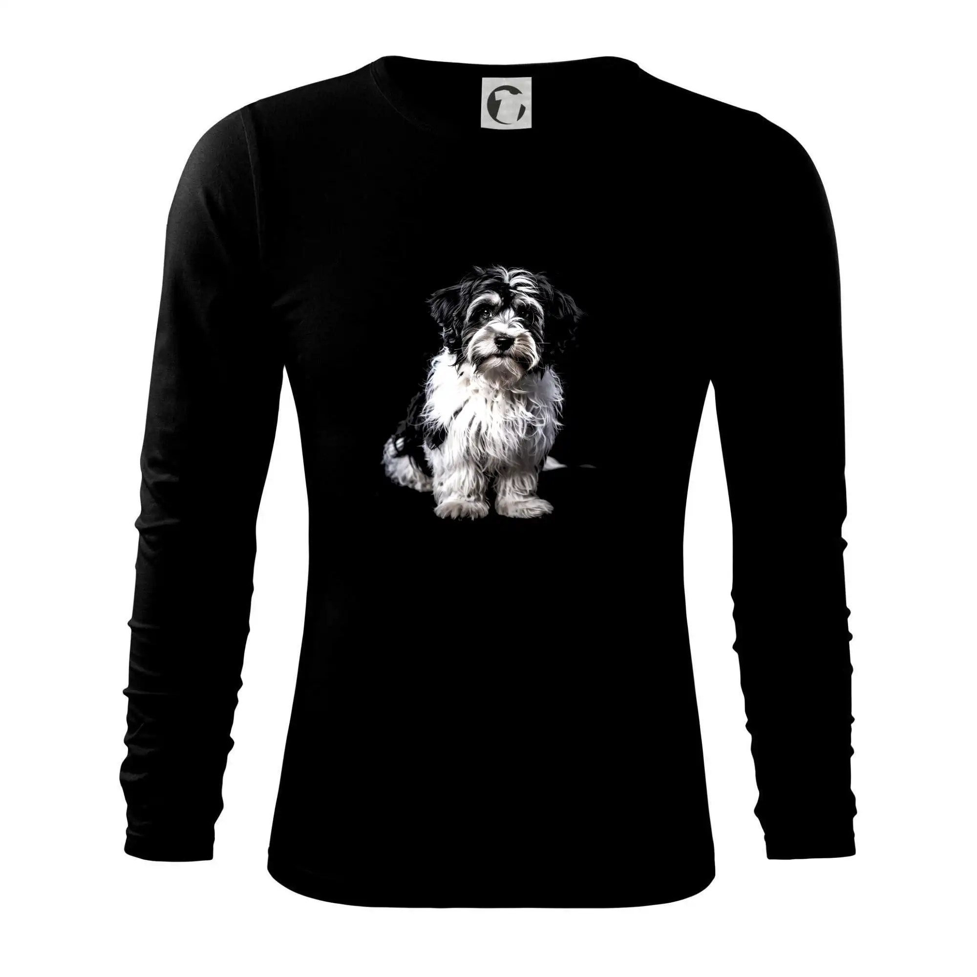 Ostatné psie plemená - Havanský psík čierna fotka - Tričko s dlhým rukávom FIT-T long sleeve
