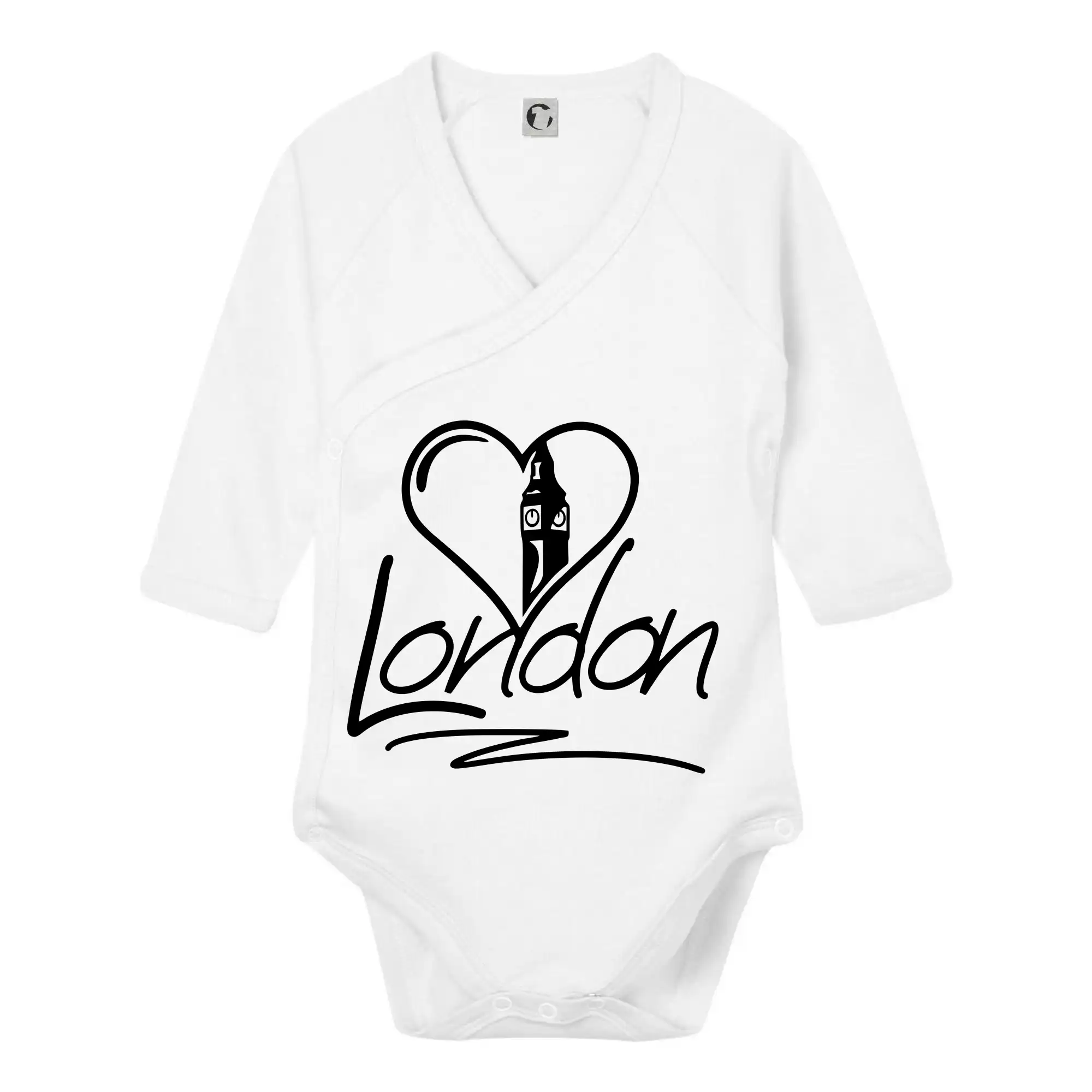 Tričká Anglicko - London Love - Body zavinovacie s dlhým rukávom