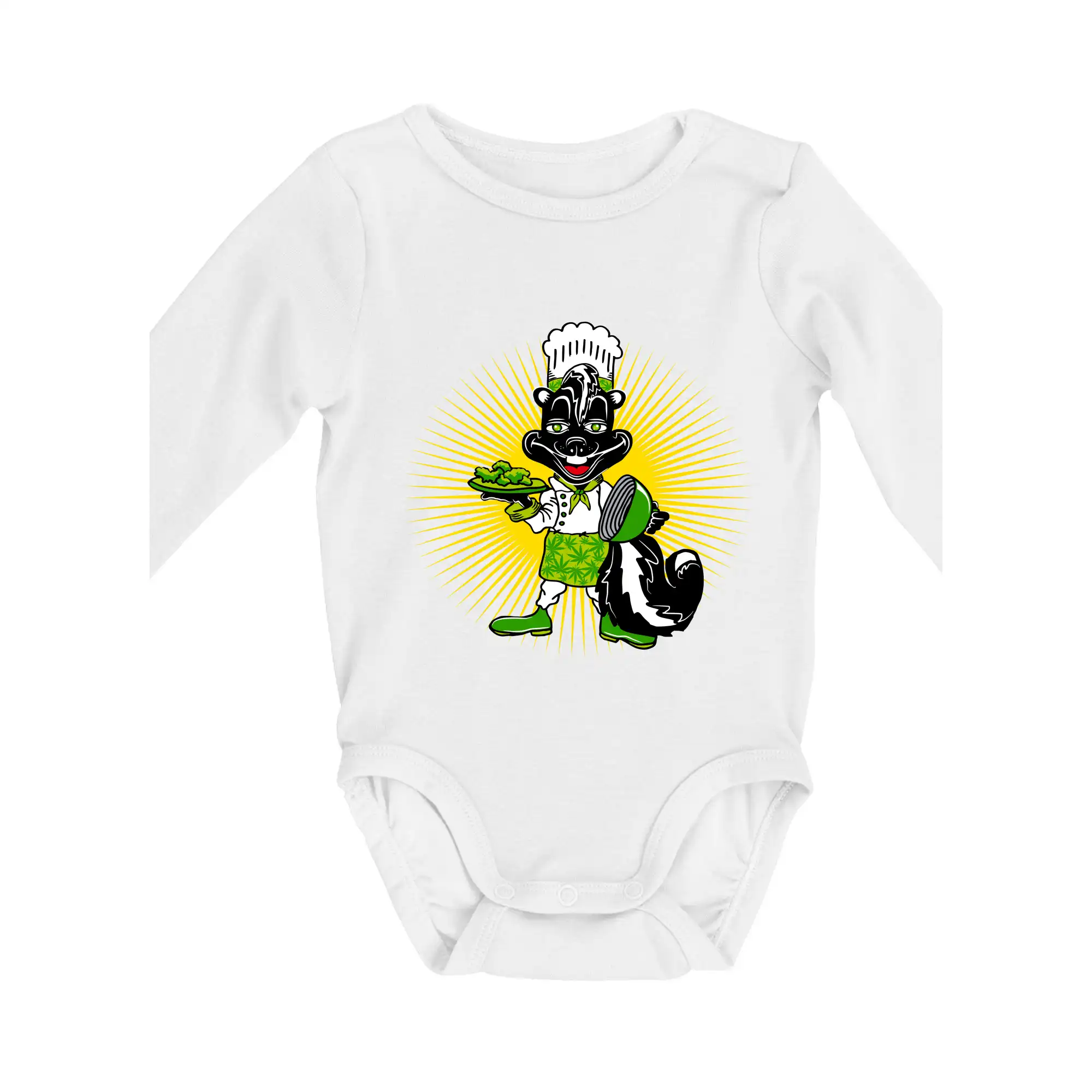 Kuchár a pekár - Skunk kuchár (Pecka design) - Body dojčenské s dlhým rukávom