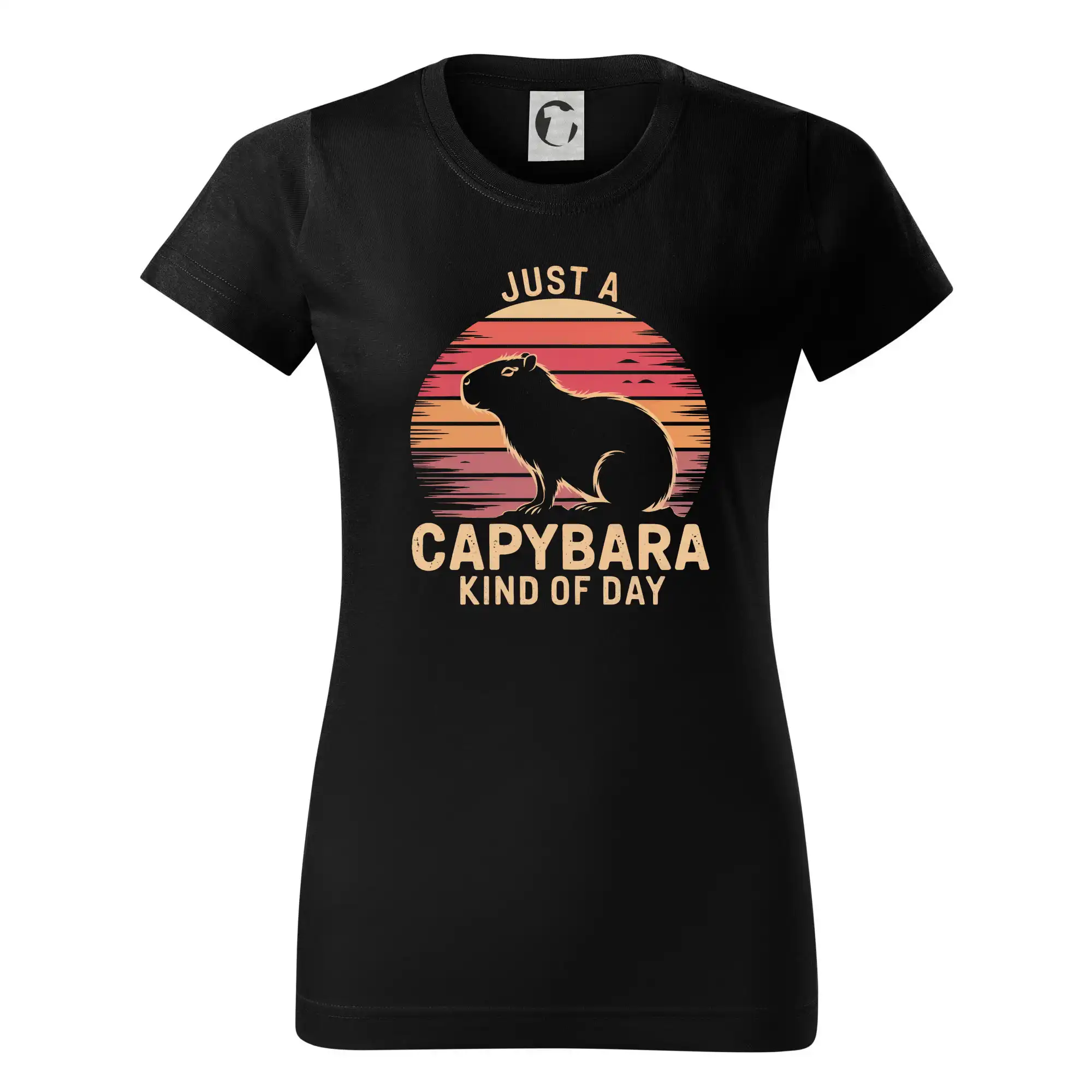 Tričká so zvieratami - Just a Capybara Kind of Day - Dámske tričko basic - ľahko voľnejšie a dlhšie