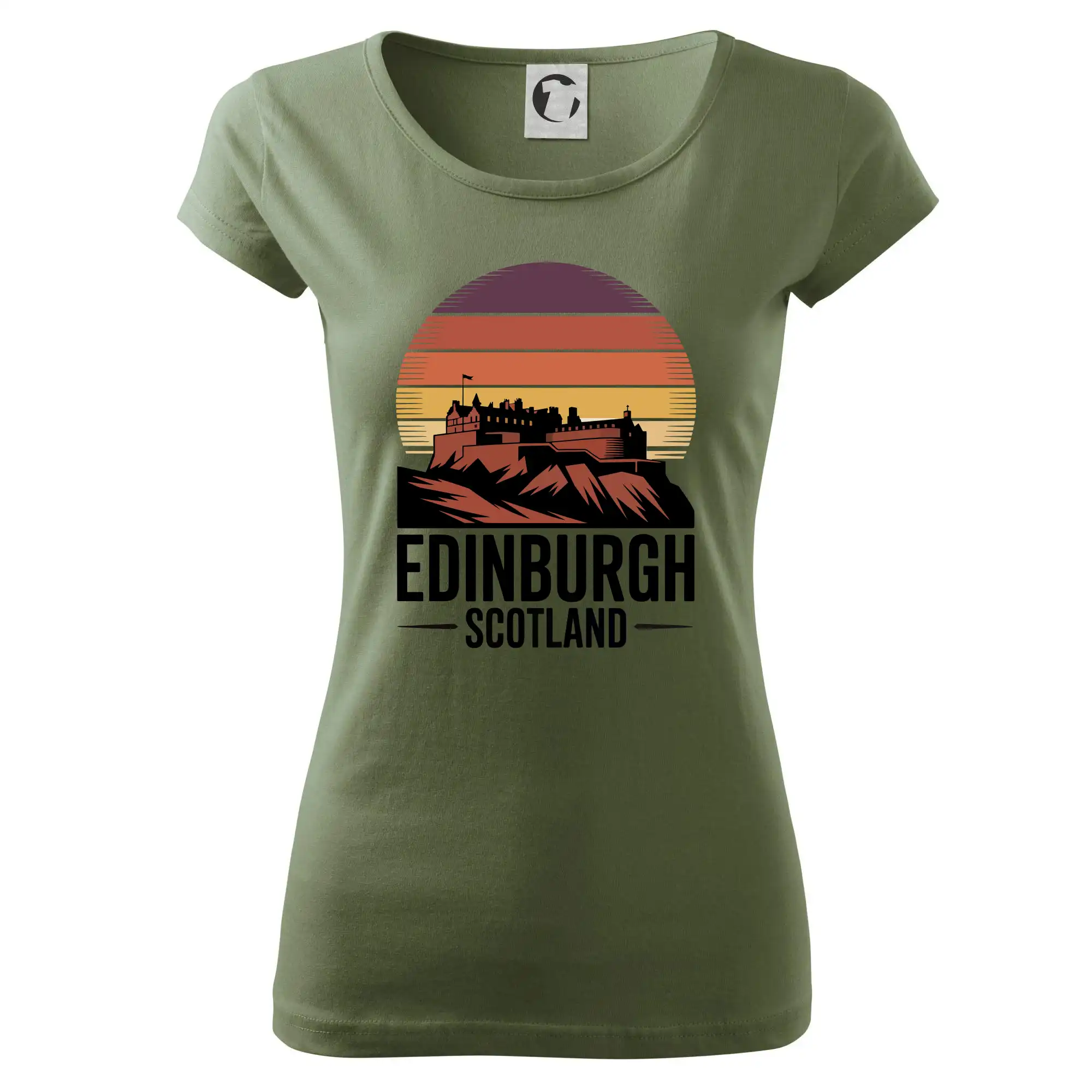 Motívy štátnych vlajok - Scotland Edinburgh Castle - Dámske tričko Pure