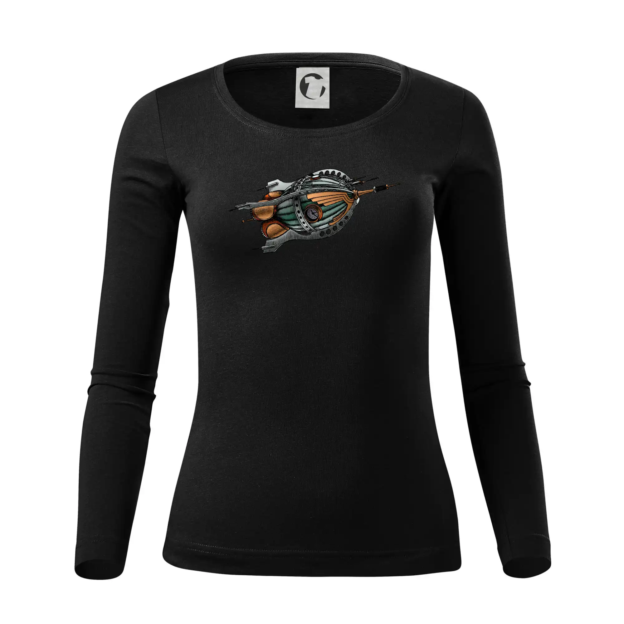Tričká s potlačou steampunk - Steampunk raketa - Dámske tričko FIT-T LS - zužené