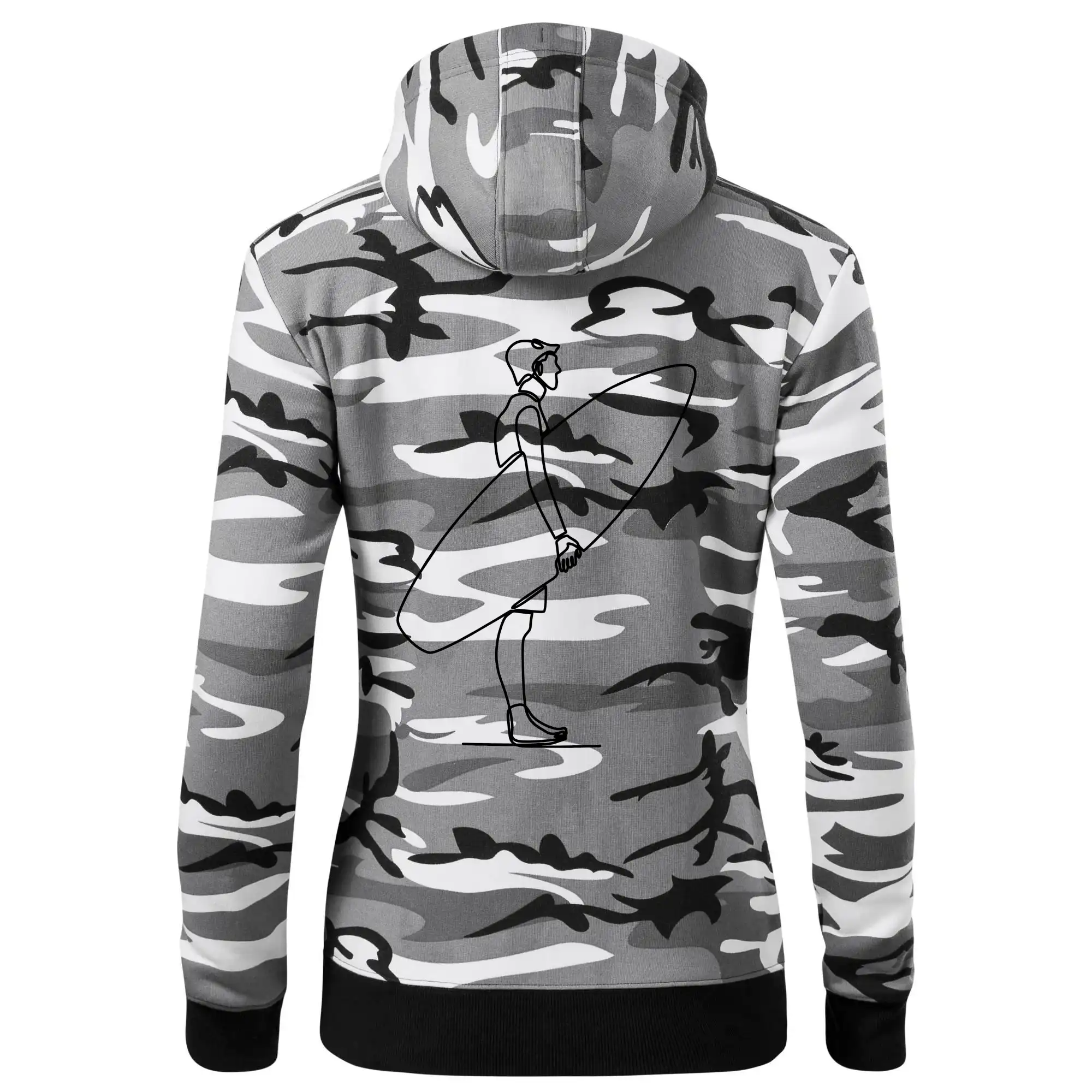 Surfař stojící jedním tahem