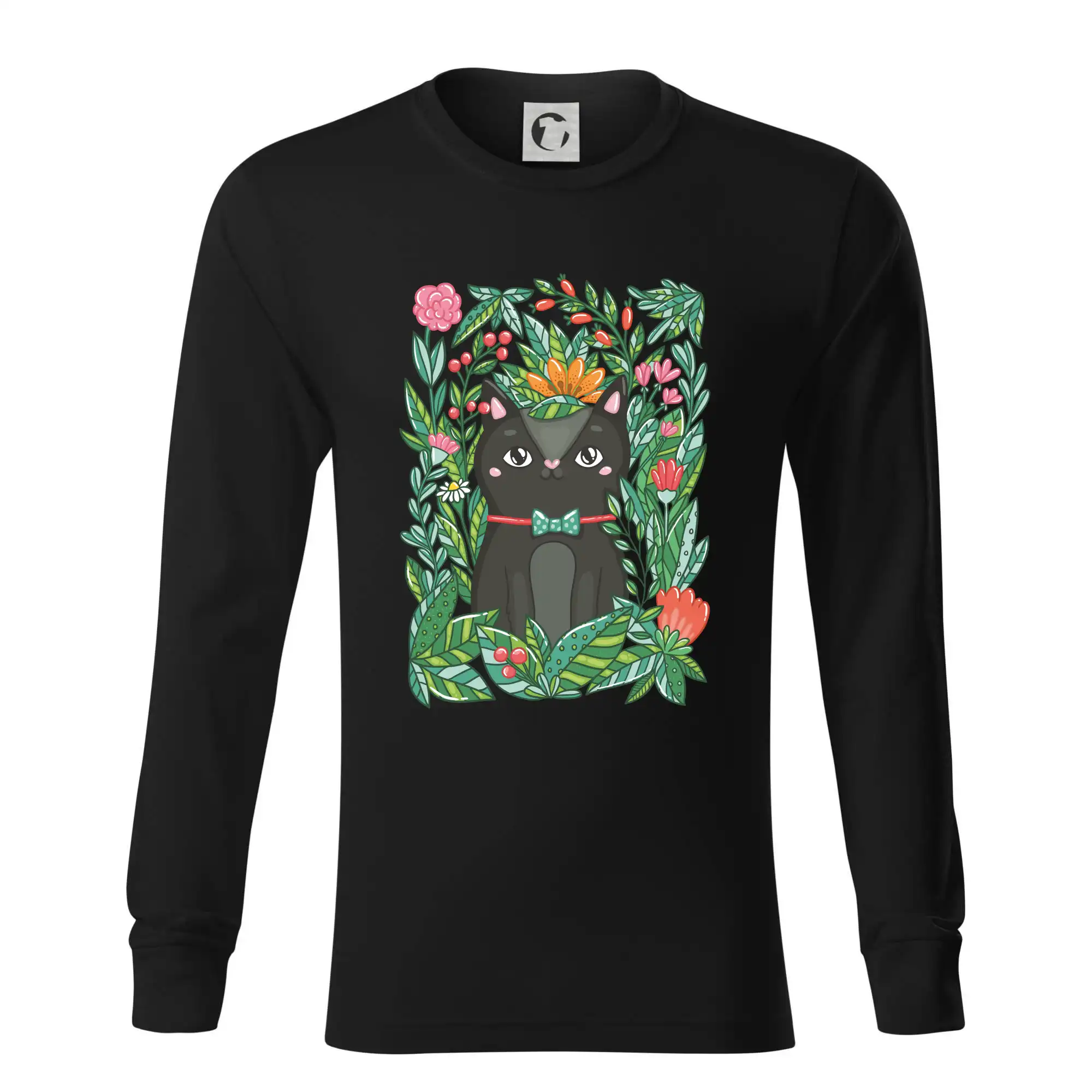 Kočka s květy malovaná