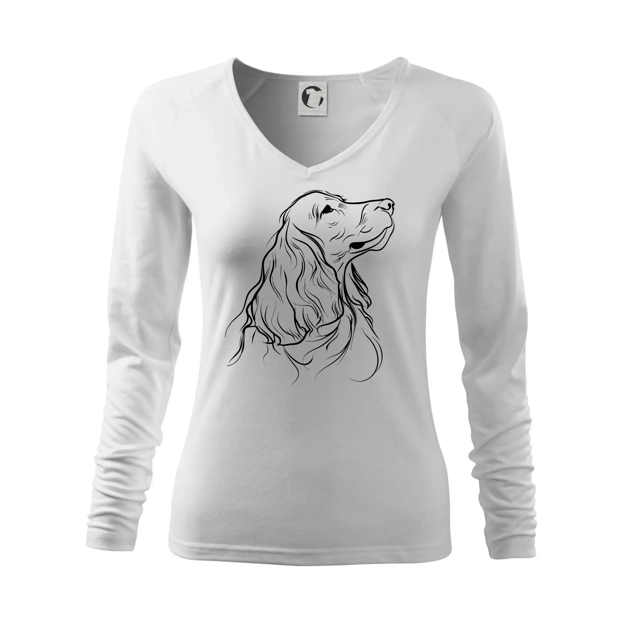 Ostatné psie plemená - Anglický kokeršpaniel čierna kresba - Tričko dámske Elegance