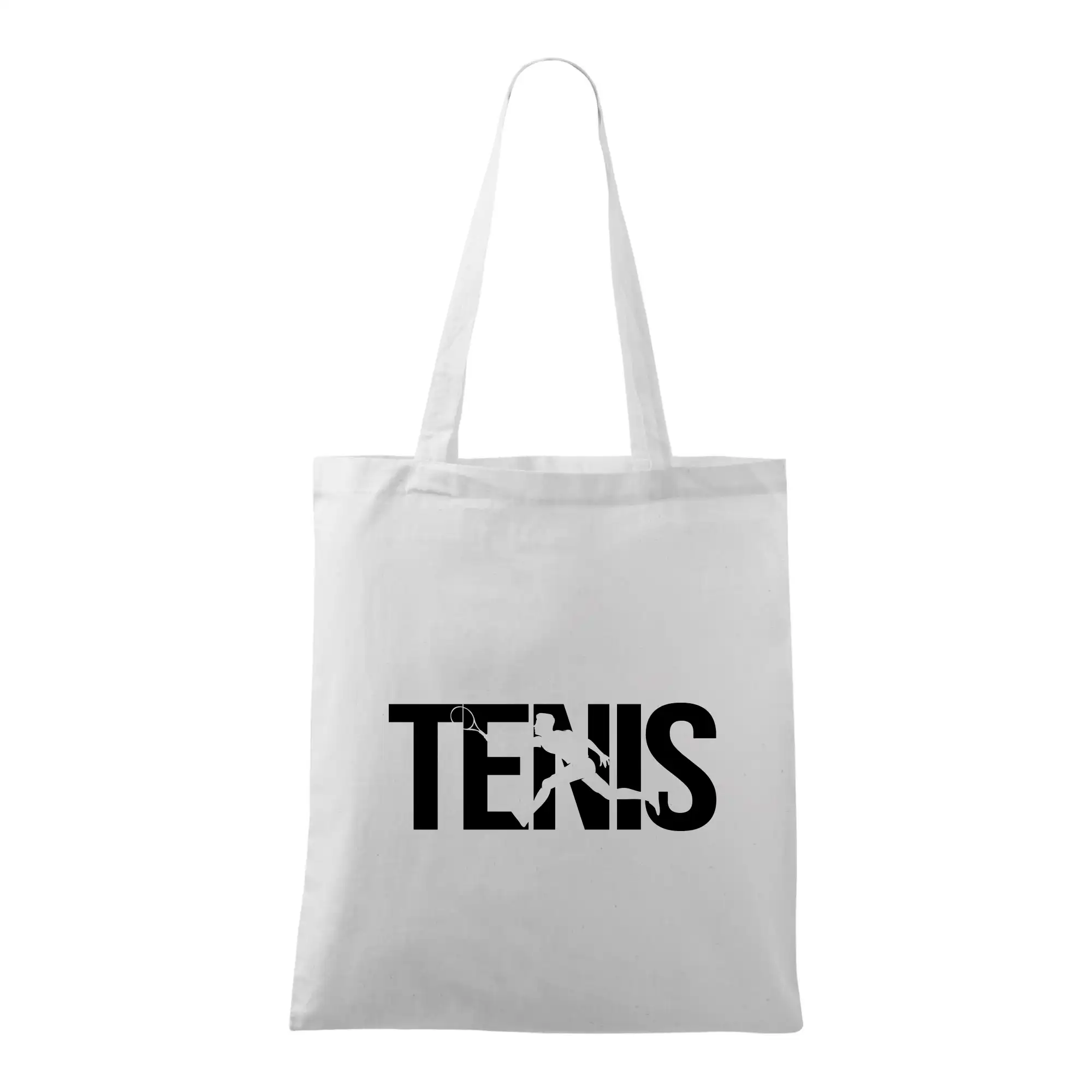 Tričká na tenis - Tenis nápis silueta - Taška bavlnená