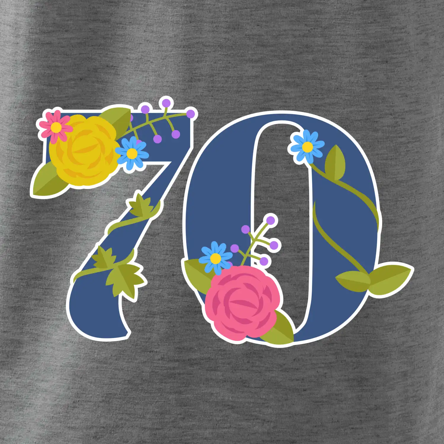 Květinové číslo kreslené - 70