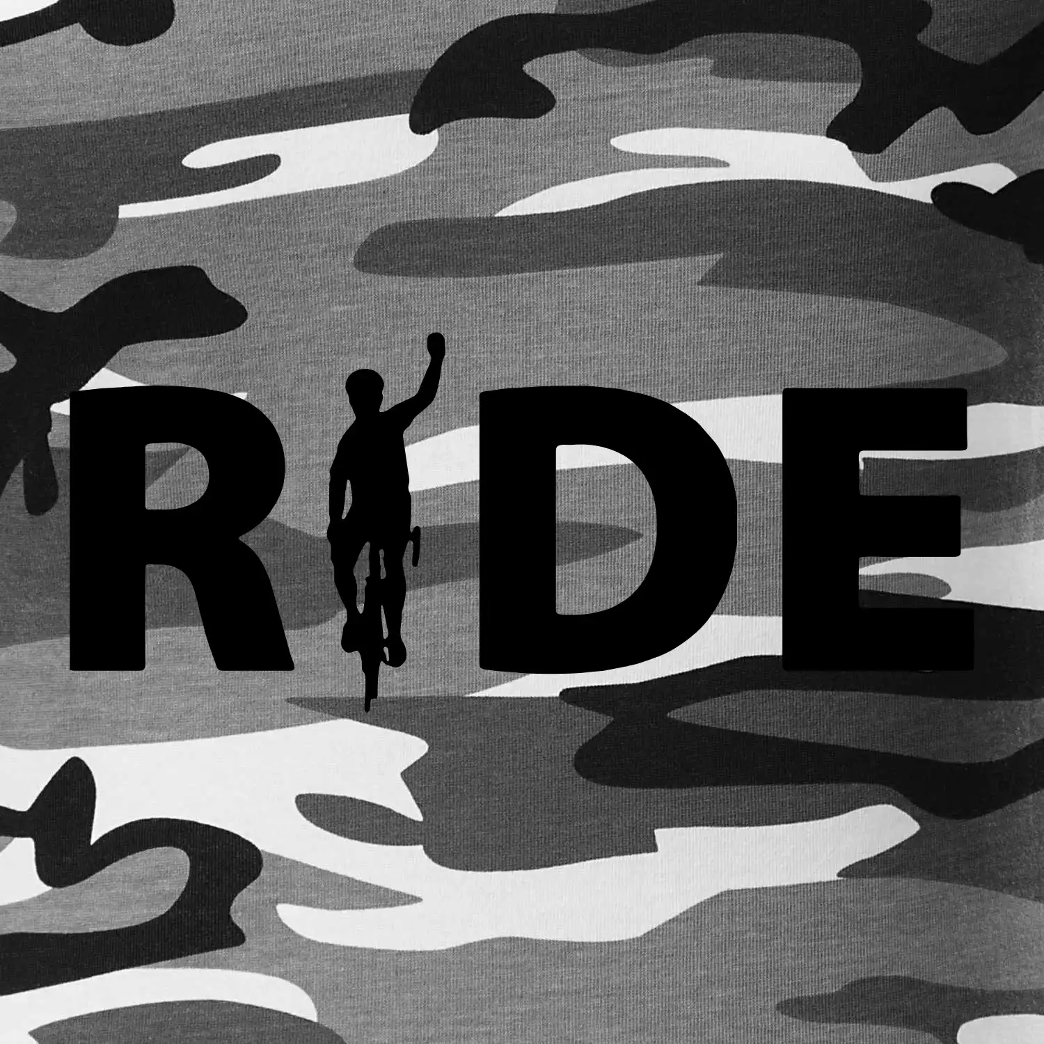 Ride - nápis s cyklistou