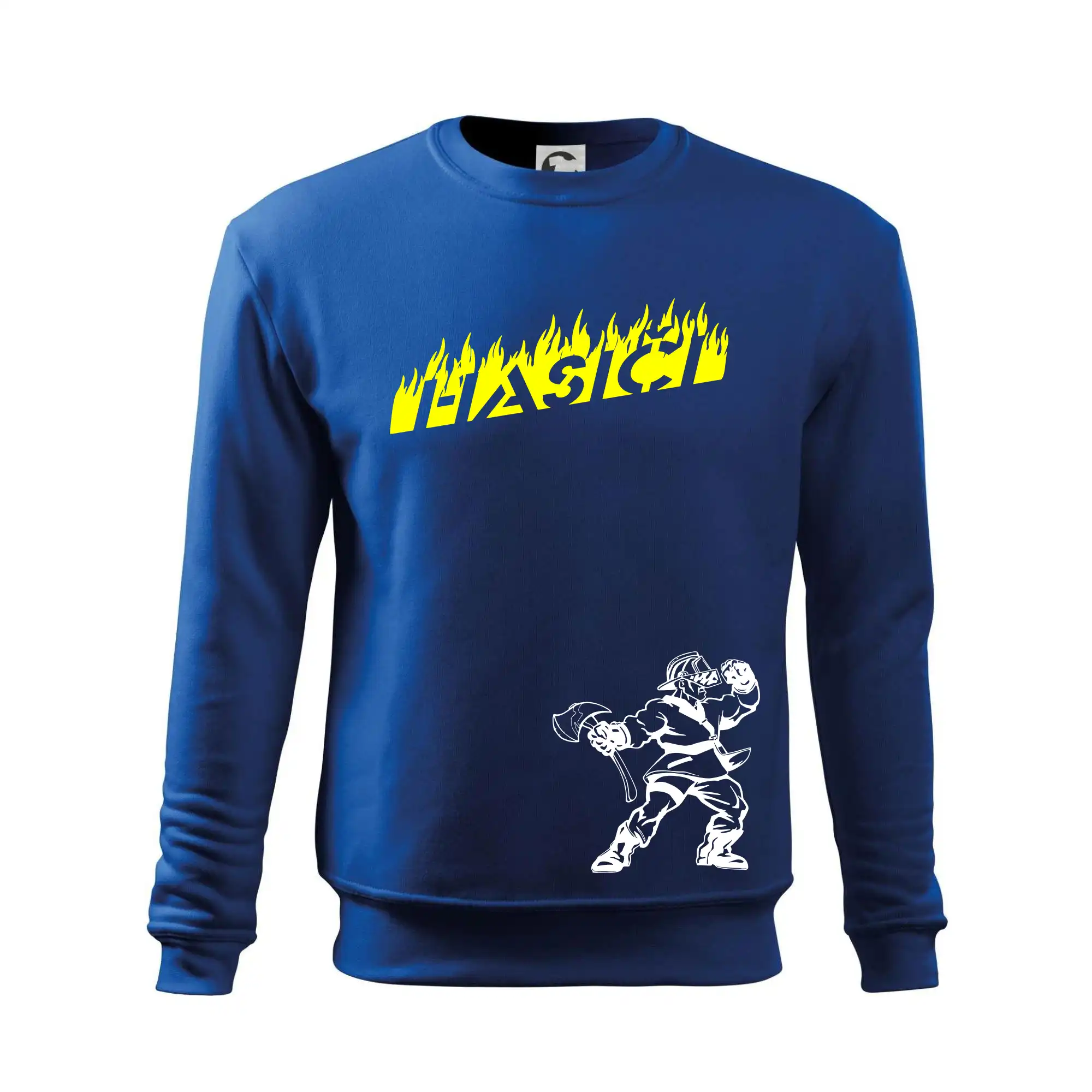 Originálne tričká pre hasičov - Hasič stojaci - nápis hasiči - Veľký nápis na chrbte - Mikina Essential pánska