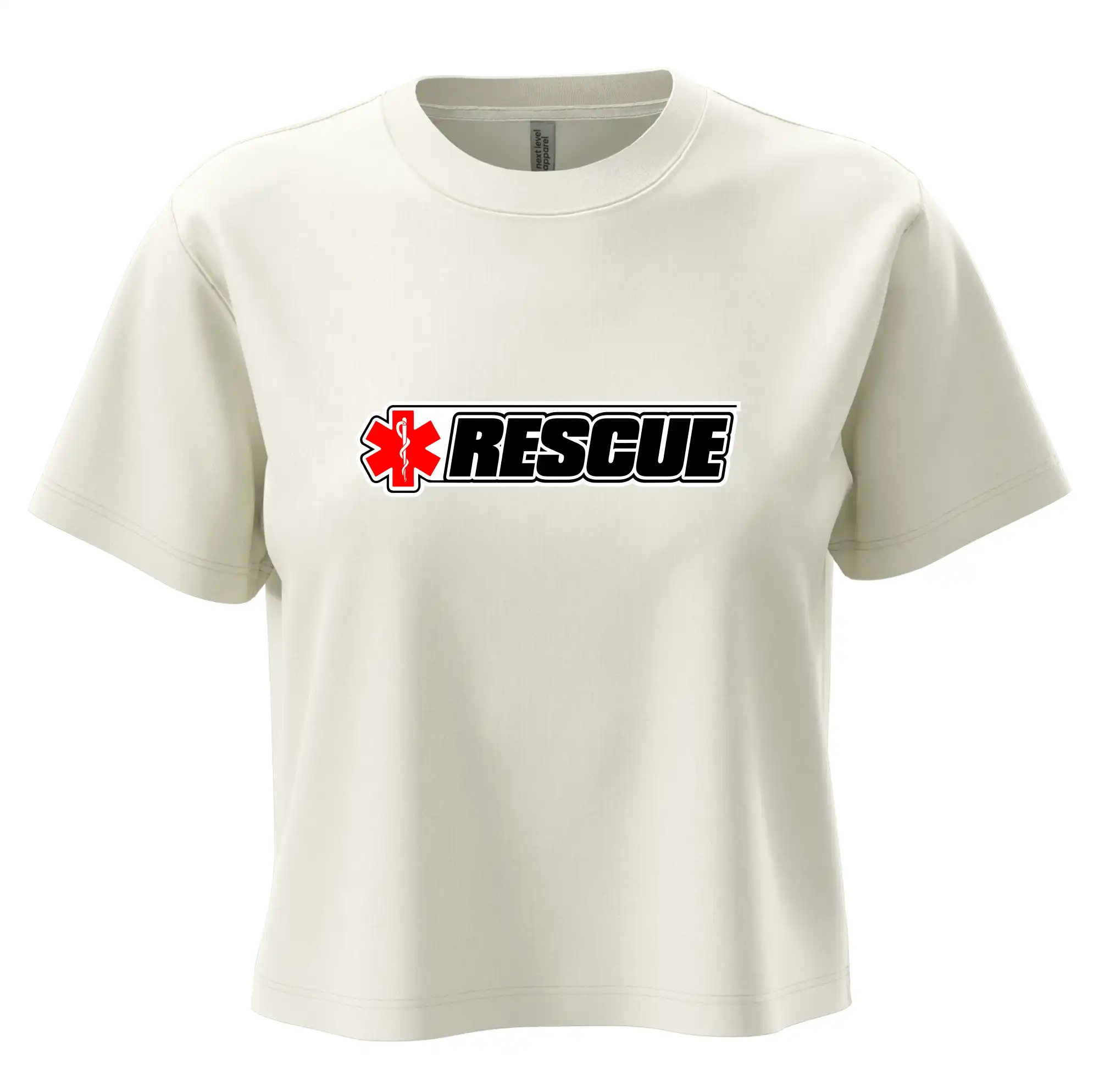 Tričká a mikiny pre záchranárov a lekárov - Kvalitné oblečenie pre zdravotníkov - Záchranár rescue kríž červený - Boxy cropped tričko OVERSIZE