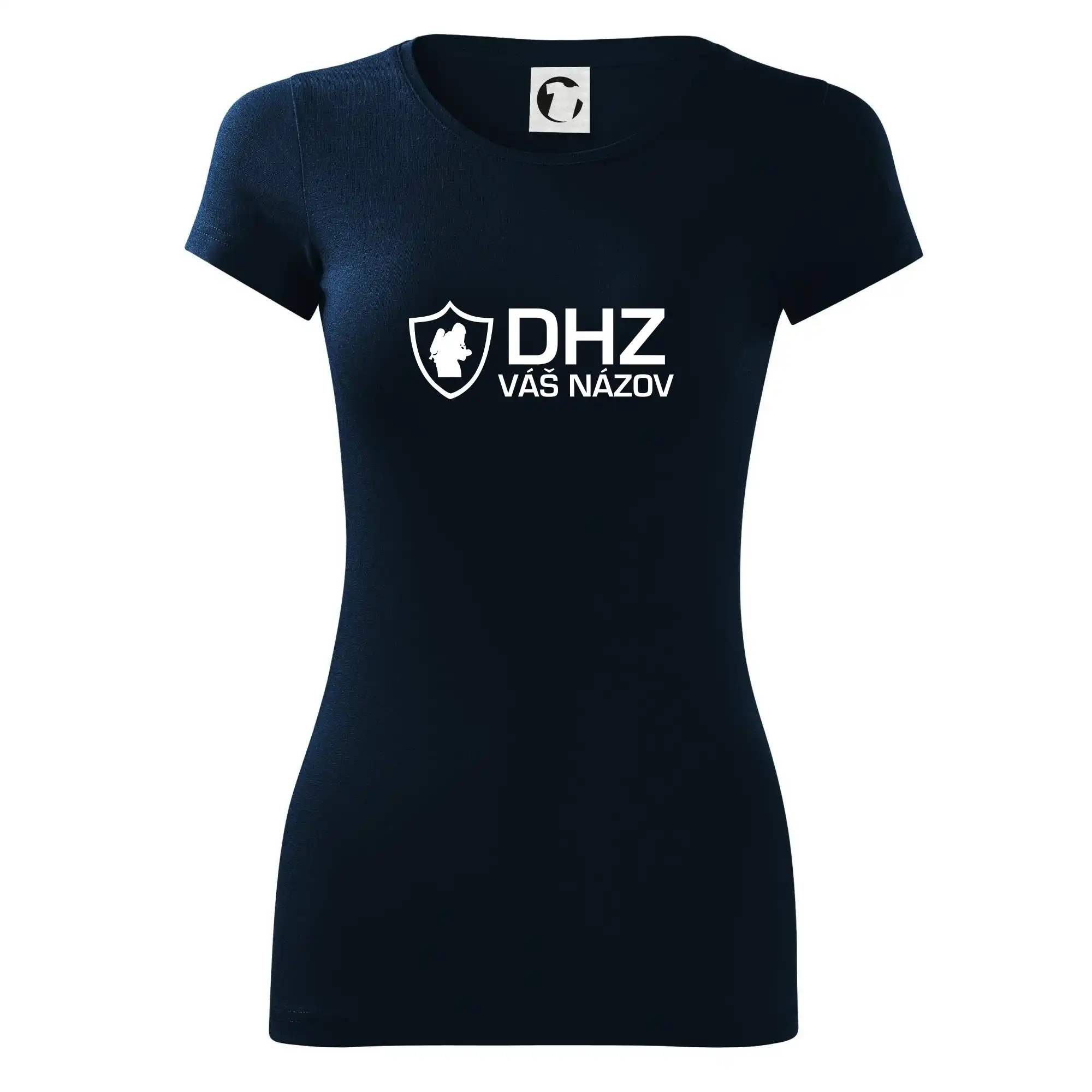 Originálne tričká pre hasičov - DHZ emblem - vlastný nápis - Dámske tričko Glance - Priliehavejší strih