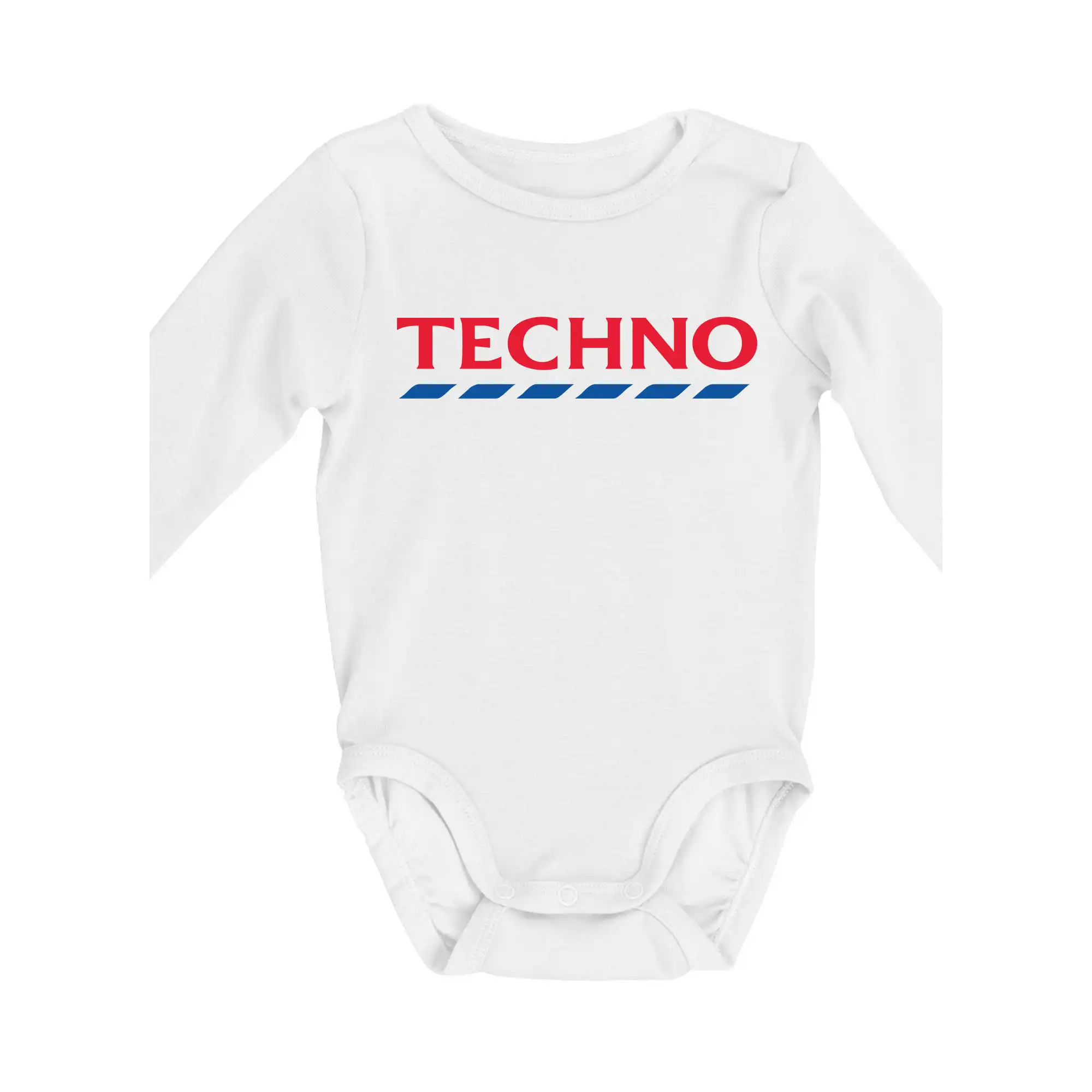 Techno - červeno modrý - Body dojčenské s dlhým rukávom