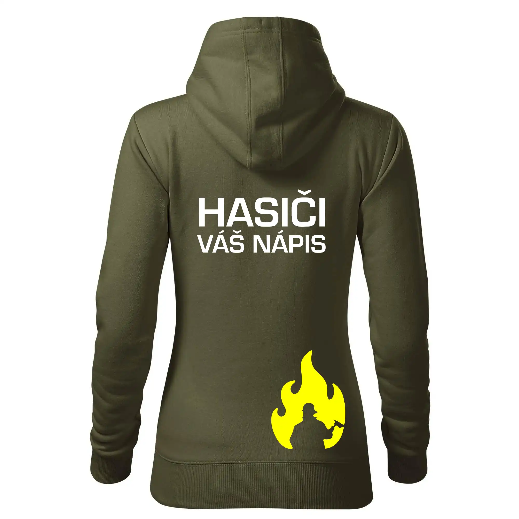 Hasič stojaci - nápis hasiči - Veľký nápis na chrbte