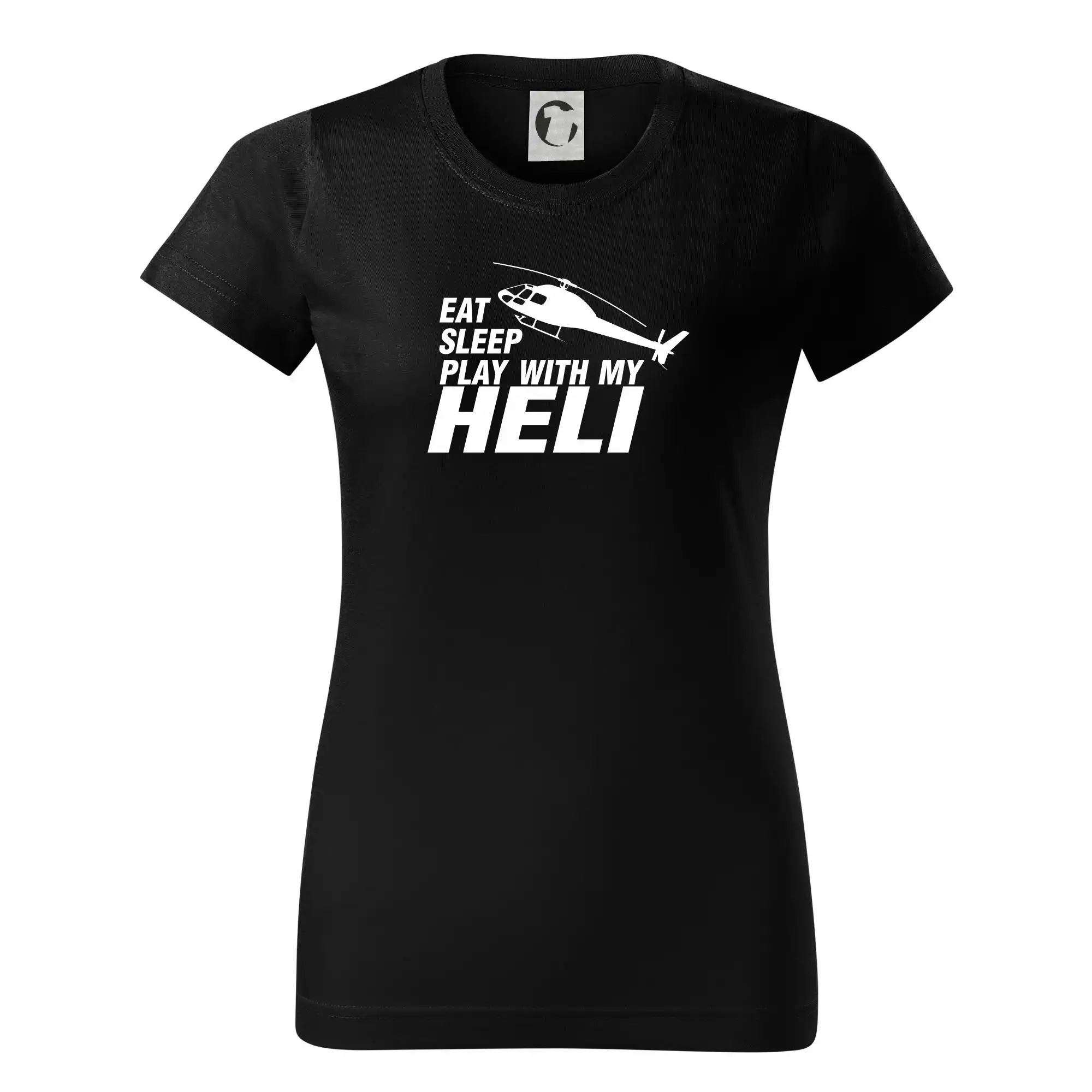 Tričká pre modelára - Eat Sleep Play With My Heli - Dámske tričko basic - ľahko voľnejšie a dlhšie