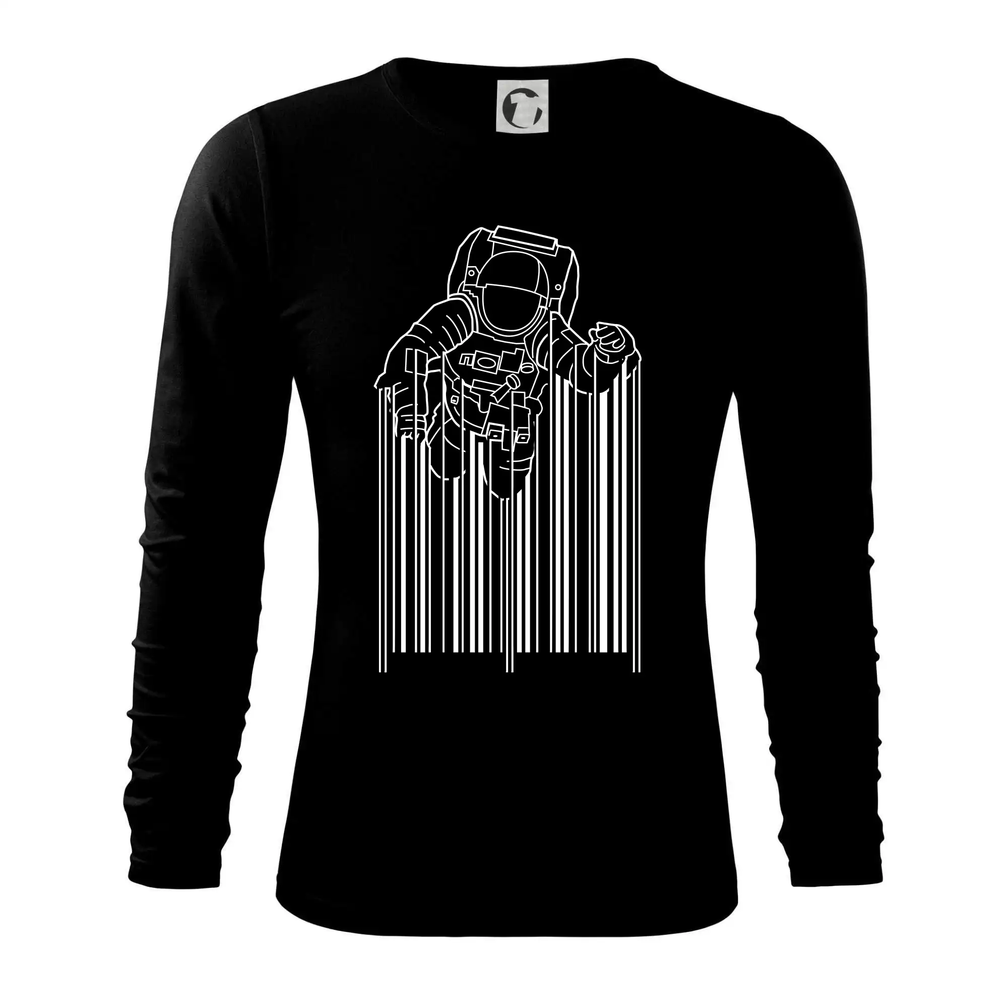 Vesmirne tričká - Astronaut - čiarový kód - Tričko s dlhým rukávom FIT-T long sleeve