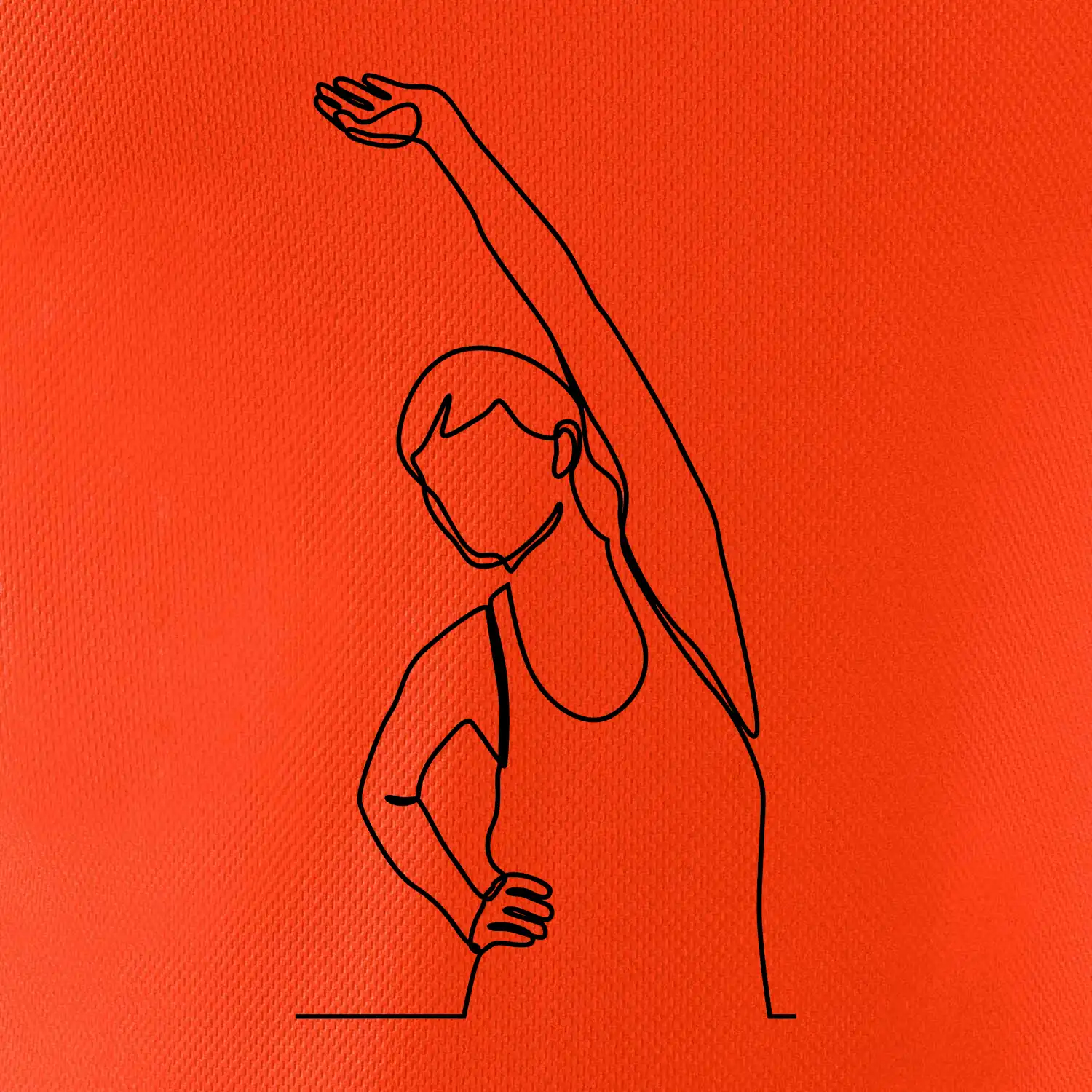 Protahující se žena jedním tahem