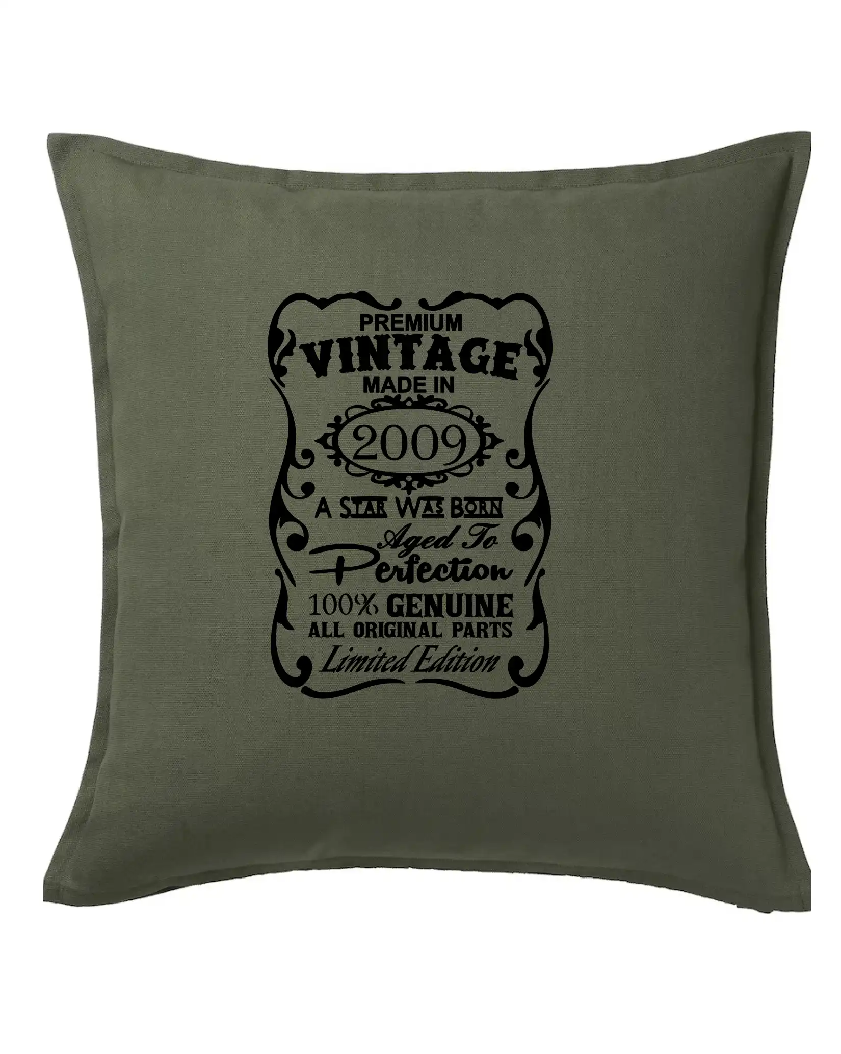 Trička s ročníkom 2009 - Vintage Etiketa - 2009 - Vankúš 50x50