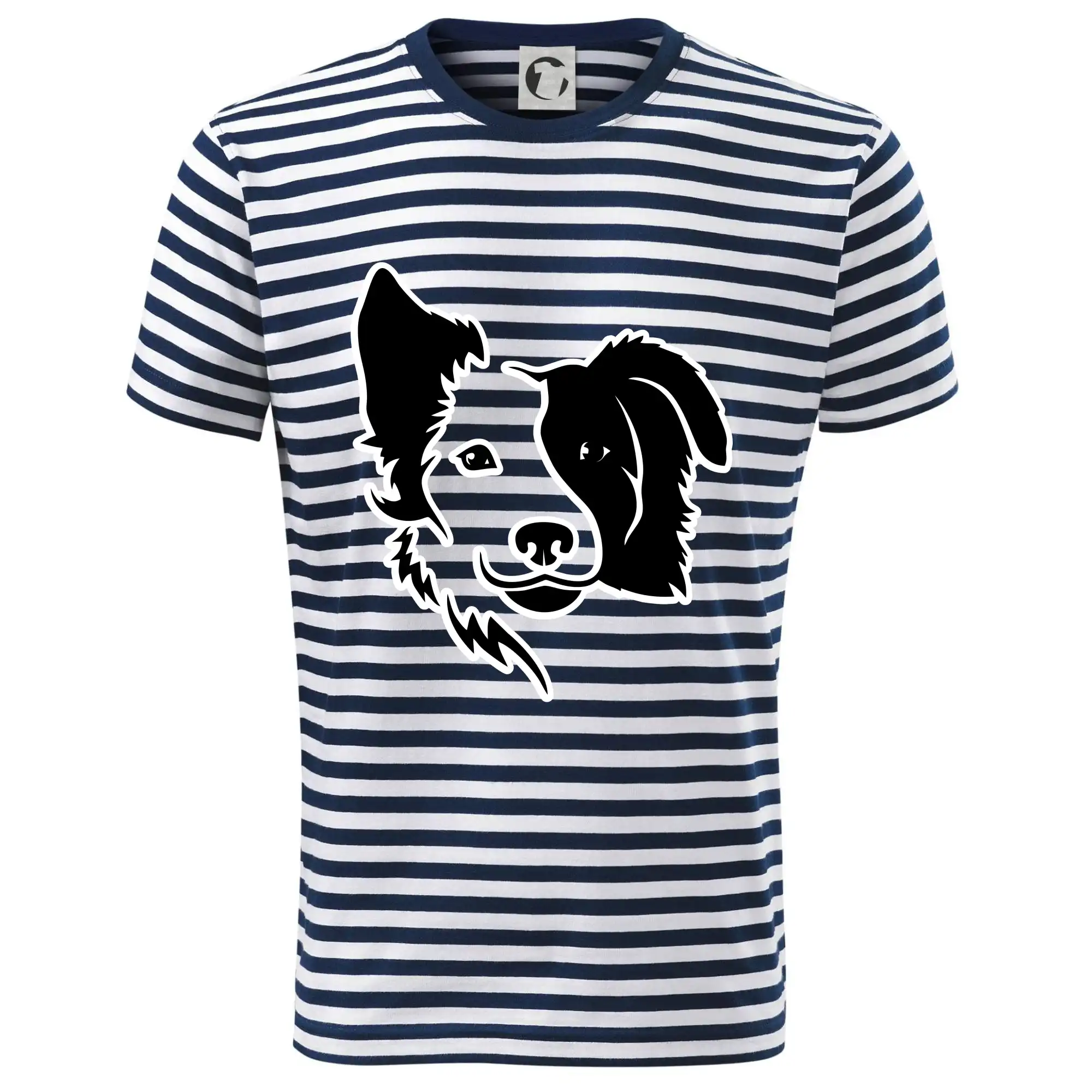 Border kólia na tričku - Border kólia obrys hlavy - Dětské triko na vodu