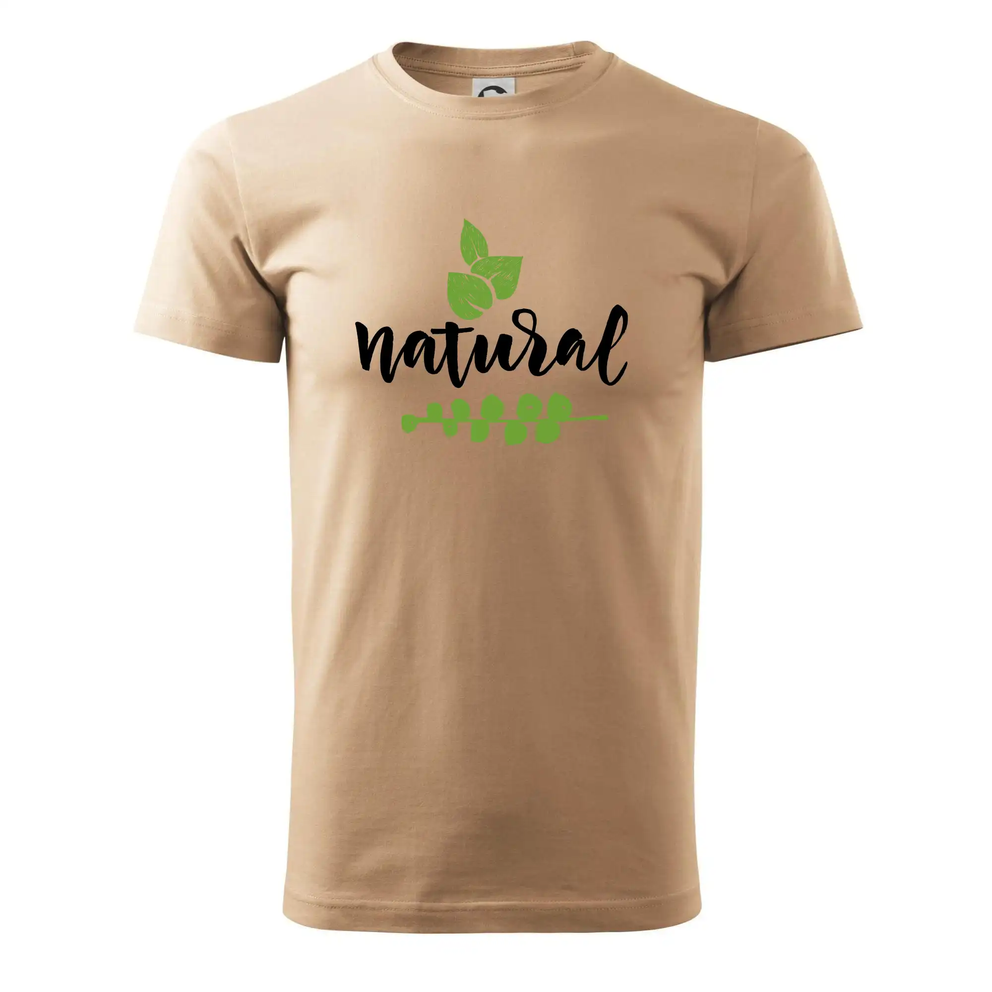 Životný štýl - Natural - nápis v listoch - Pánske tričko nižšej gramáže