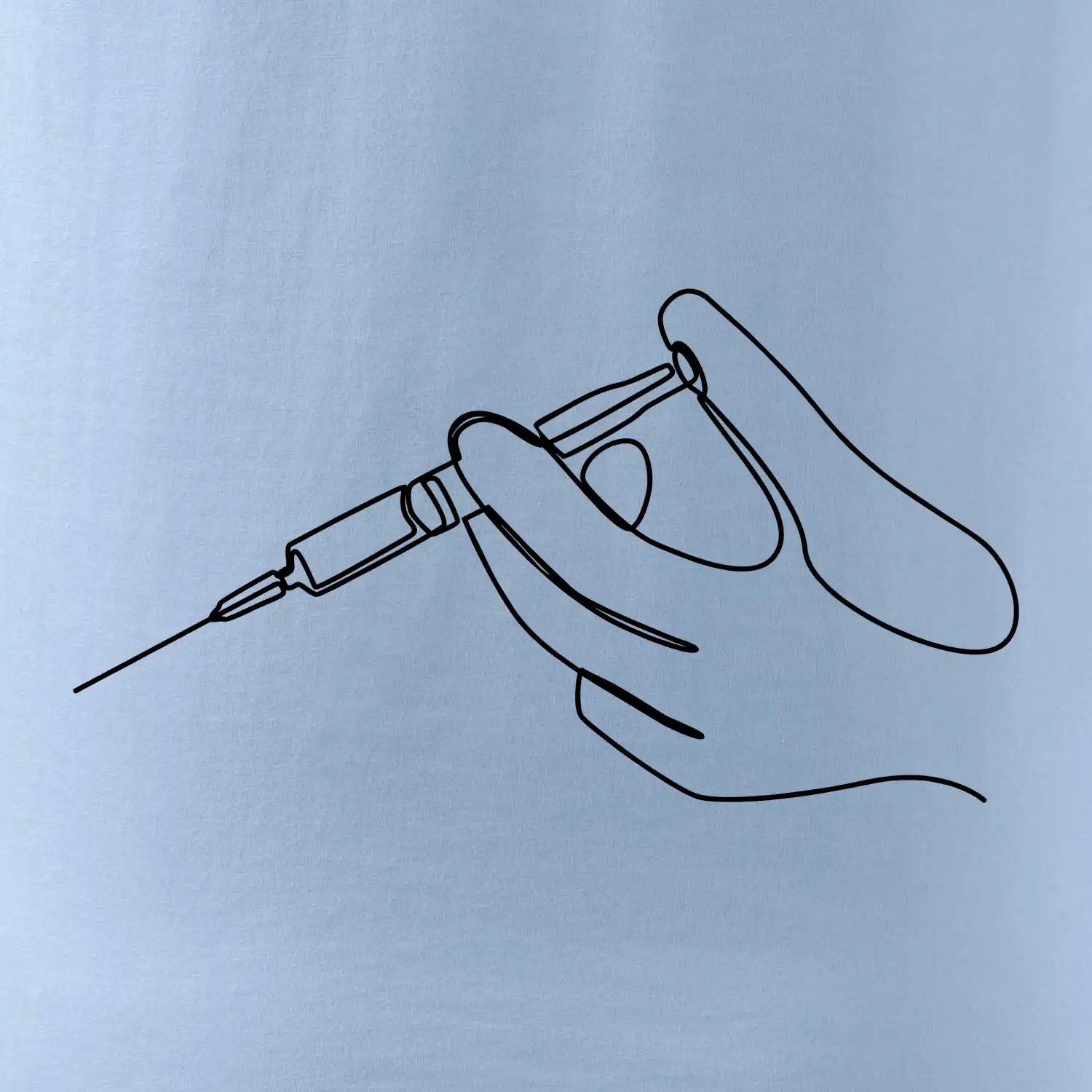 Ruka a injekce jedním tahem